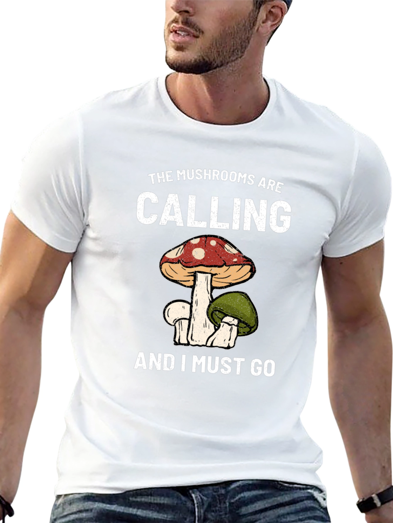 Black Mushroom Calling T-Shirt view 13