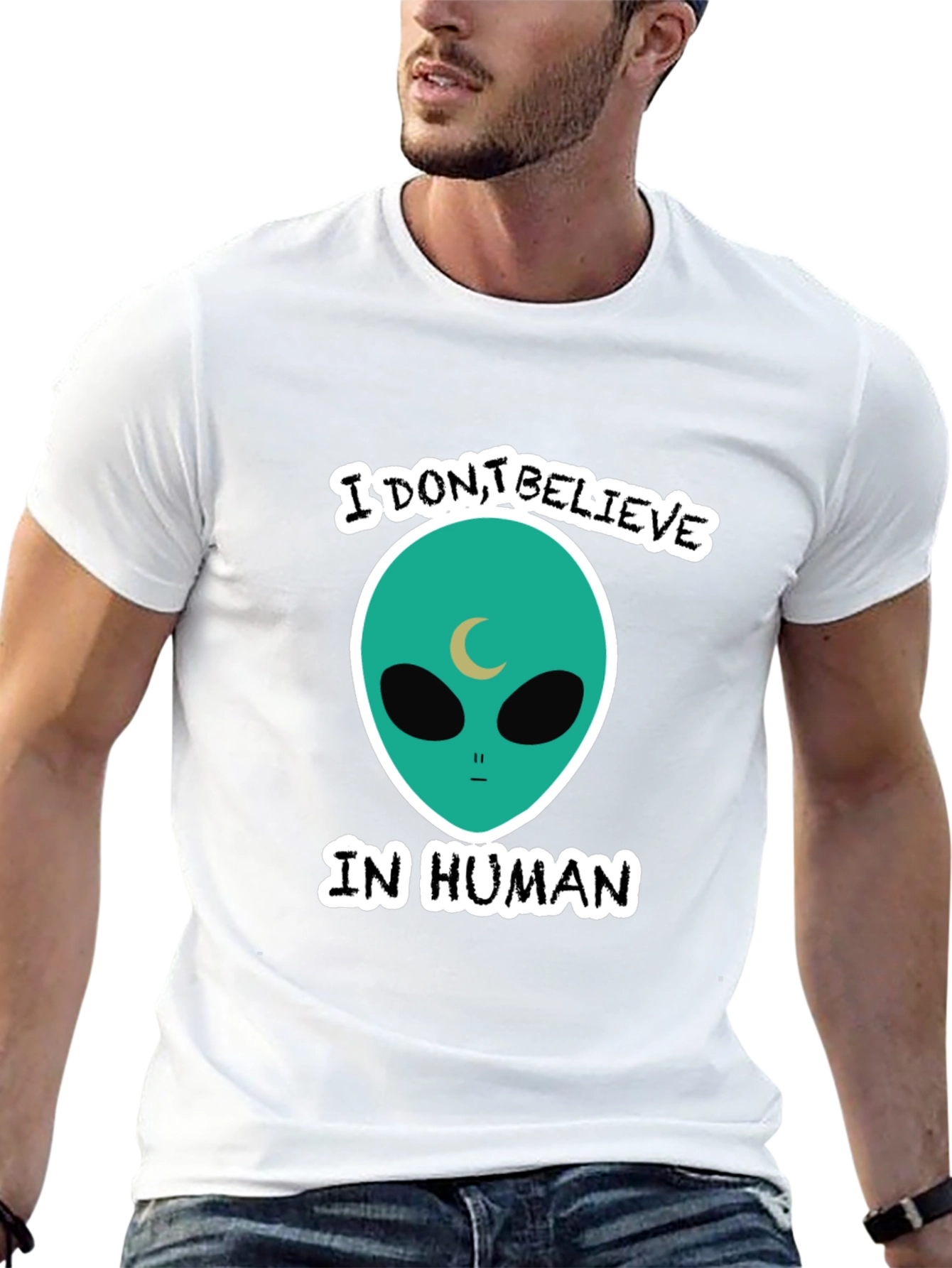Black I Don't Believe in Humans Graphic Tee view 13