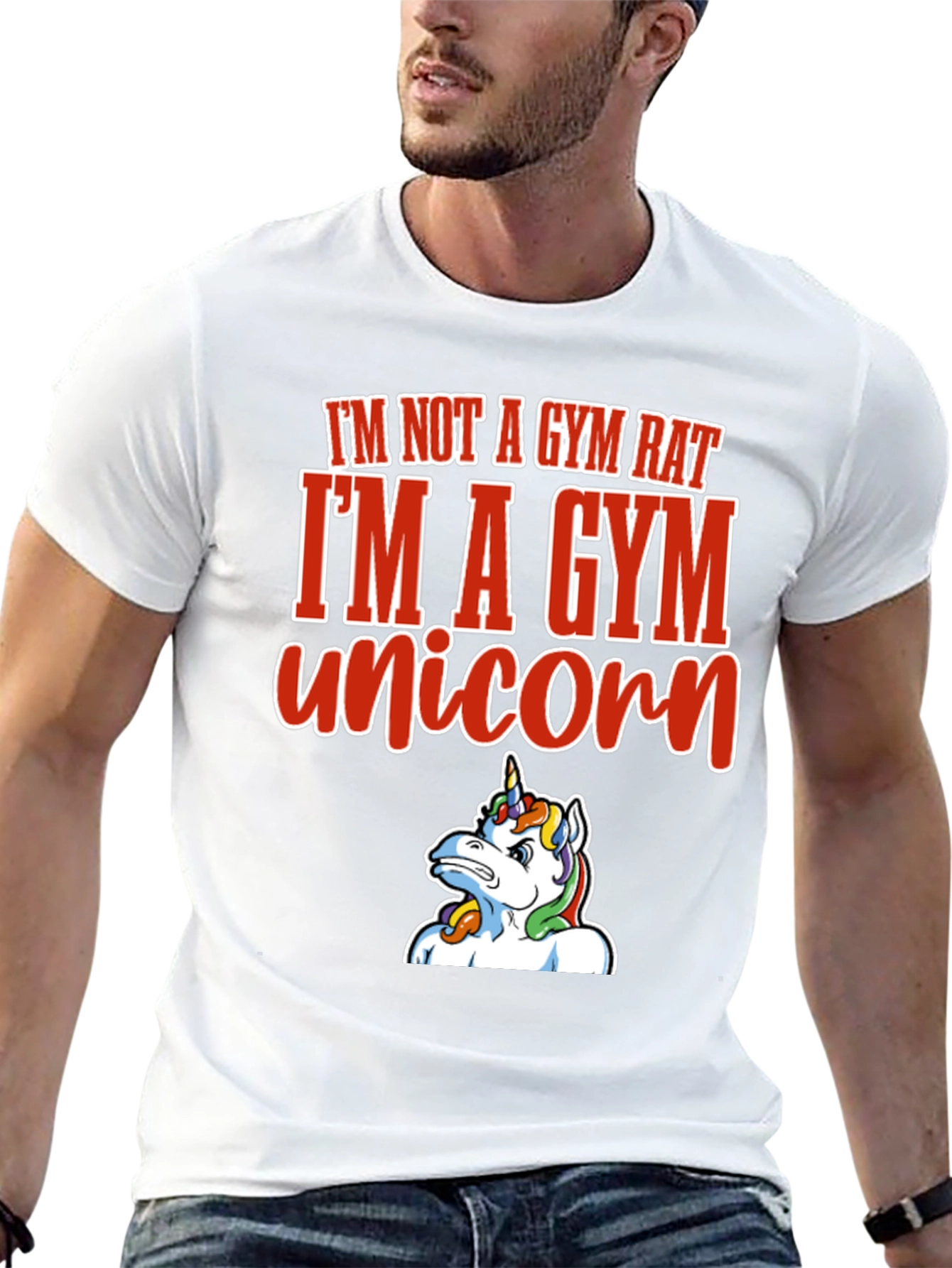 Black Gym Unicorn Graphic Tee - Funny Workout Shirt view 13