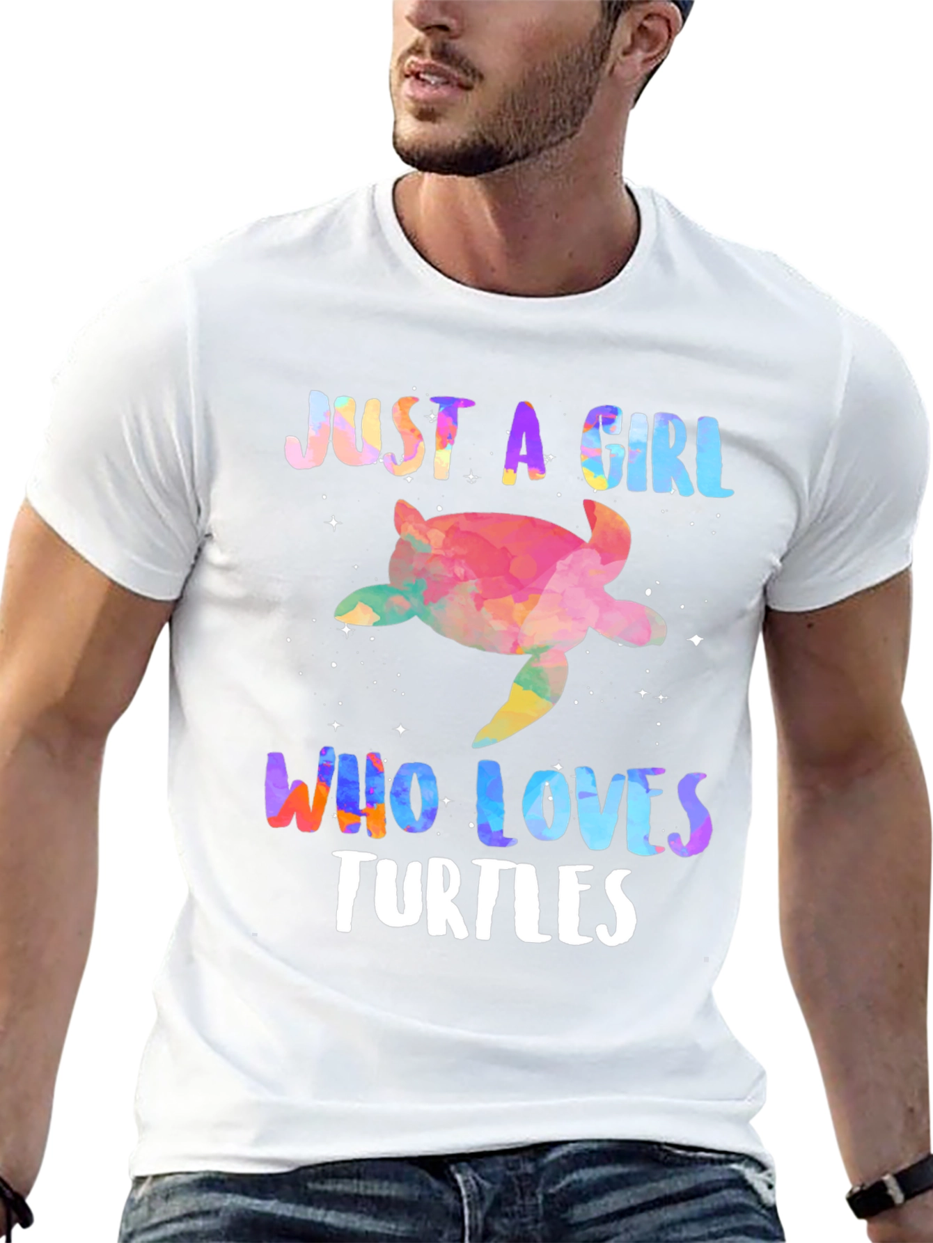 Black Just A Girl Who Loves Turtles T-Shirt view 13