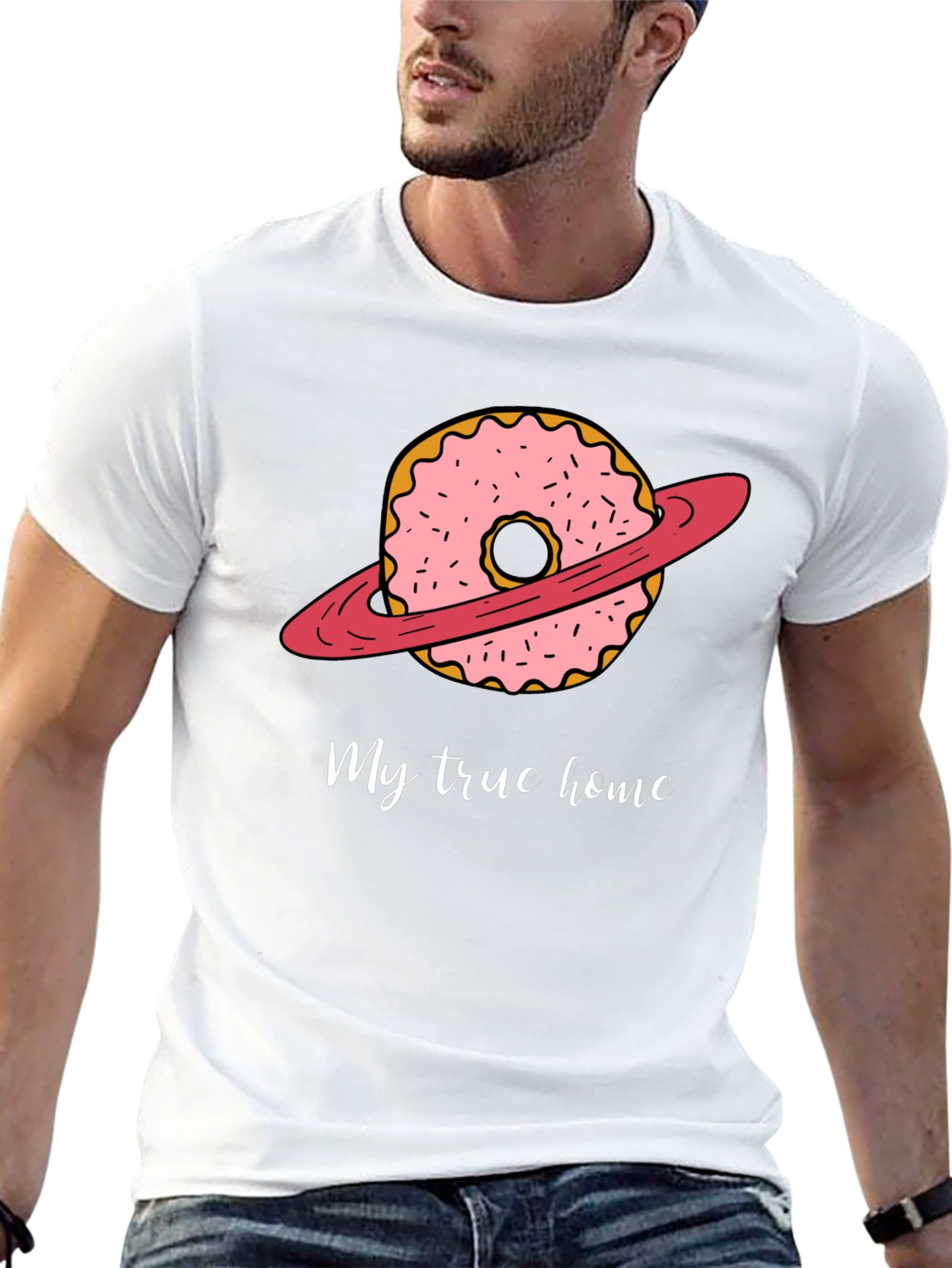 Black Donut Planet T-Shirt - My True Home view 13