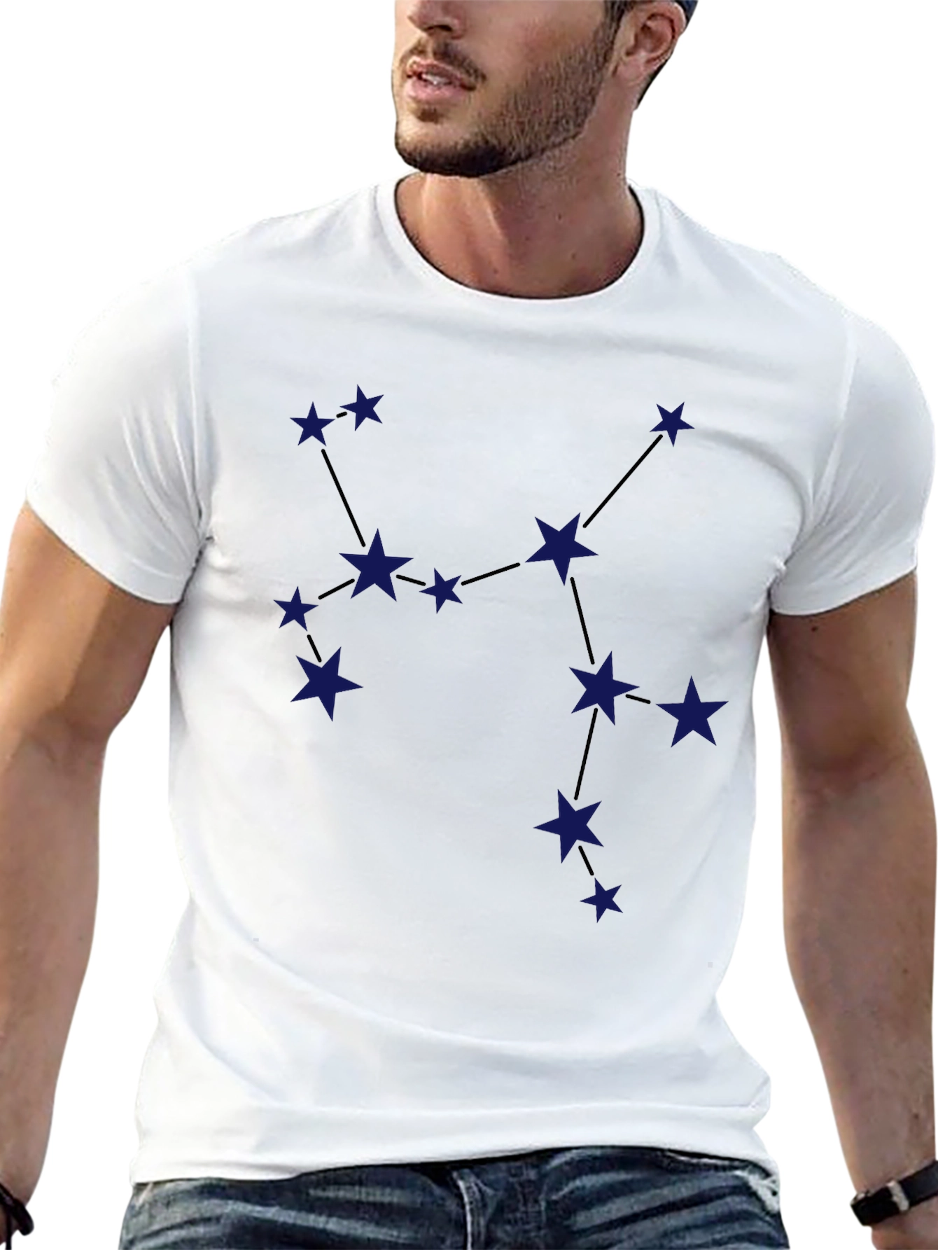 Black Constellation Graphic Tee - Stylish Star Design view 13