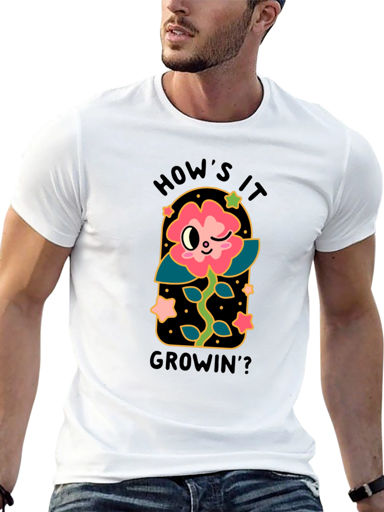 Black How's it Growin'? Graphic T-Shirt view 13