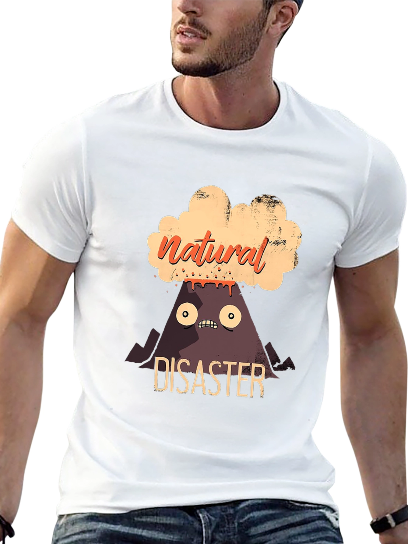 Black Natural Disaster T-Shirt - Funny Volcano Graphic Tee view 13