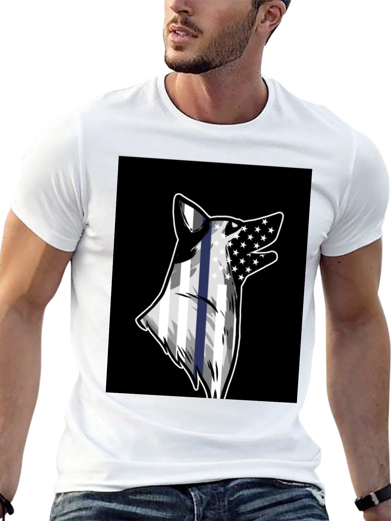 Black Wolf Flag T-Shirt view 13