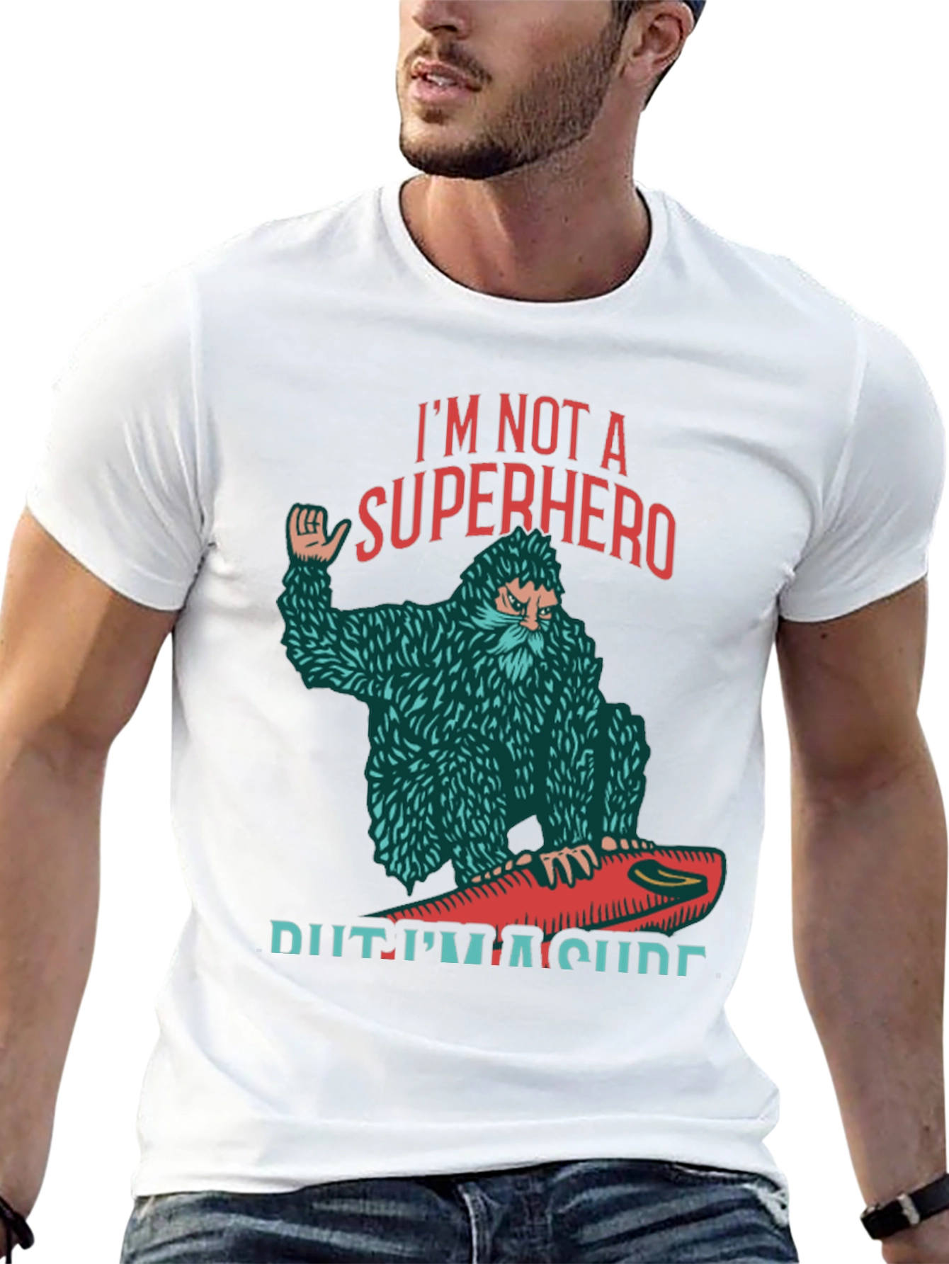 Black I'm Not A Superhero Surfing T-Shirt view 13