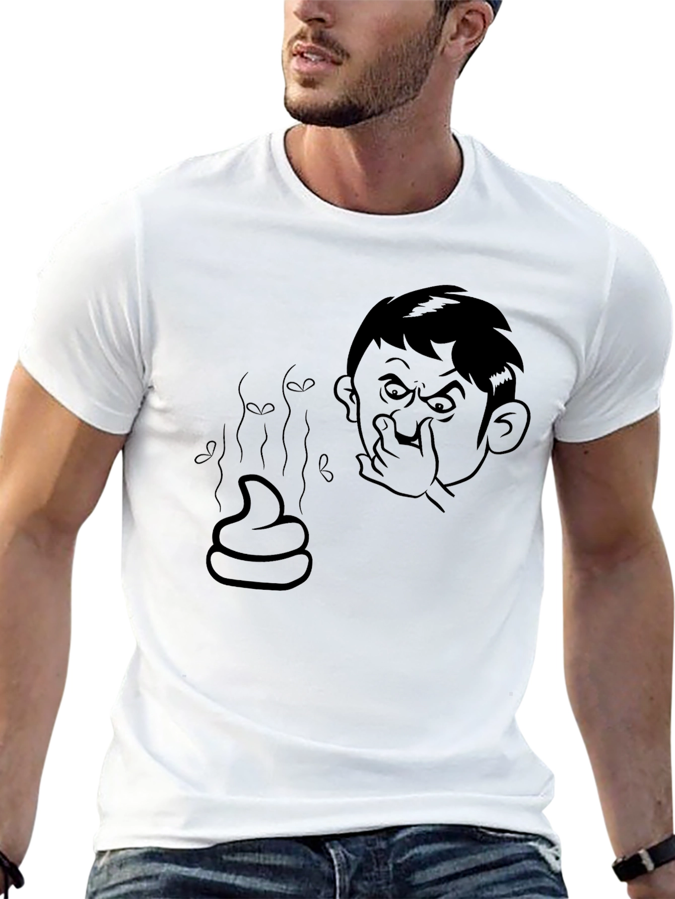 Black Funny Stinky T-Shirt - Men's Graphic Tee view 13