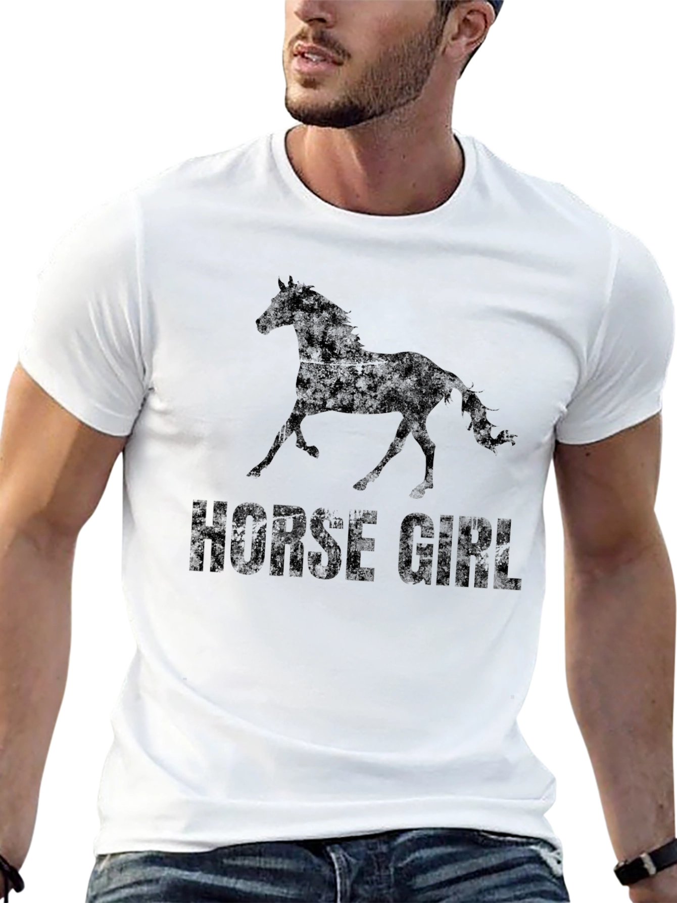 Black Horse Girl T-Shirt - Black view 13