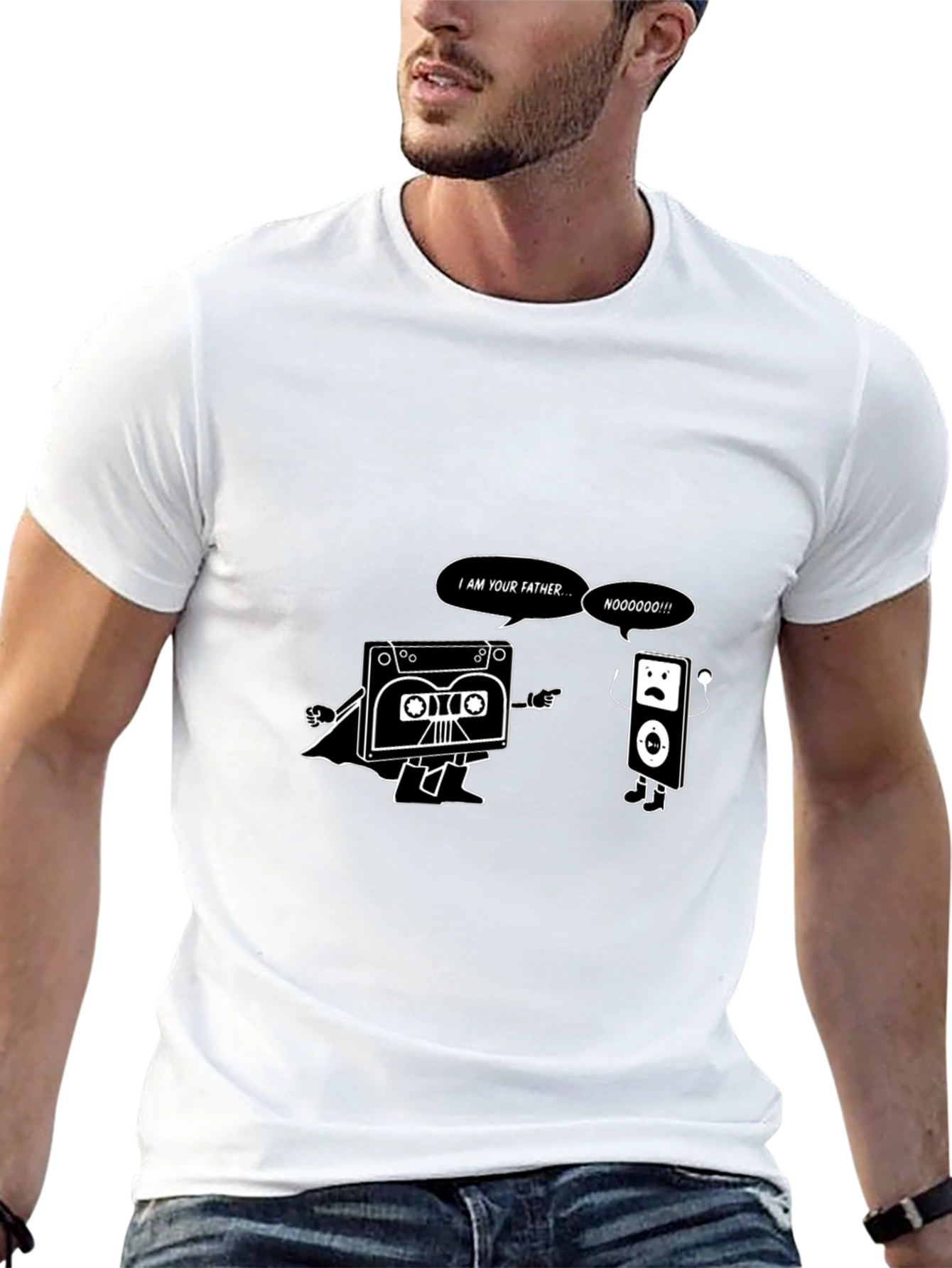 Black Cassette Tape vs. iPod "I Am Your Father" T-Shirt view 13