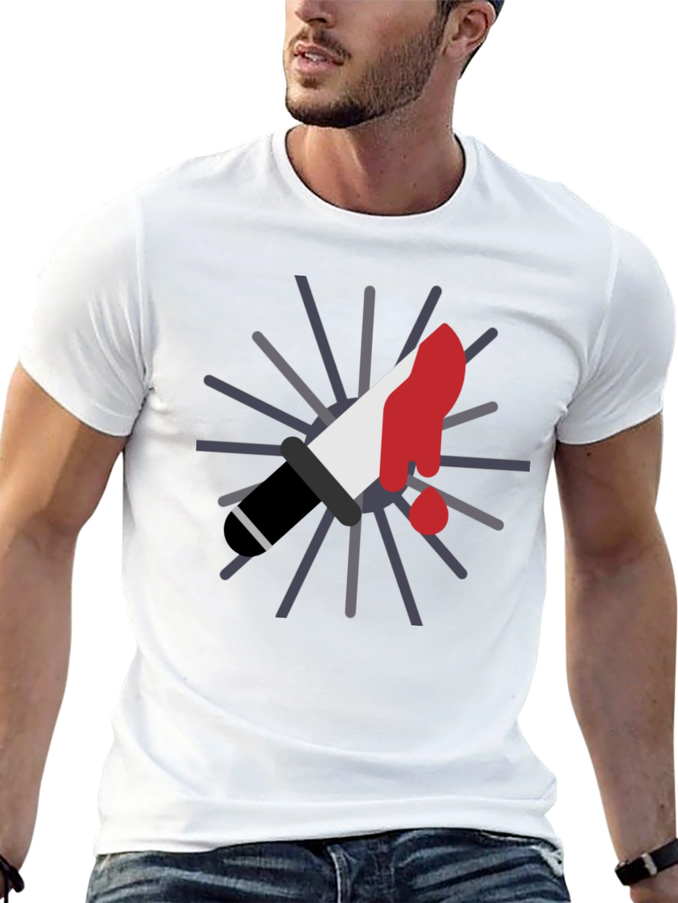 Black Bloody Knife Graphic Tee - Black Cotton T-Shirt view 13