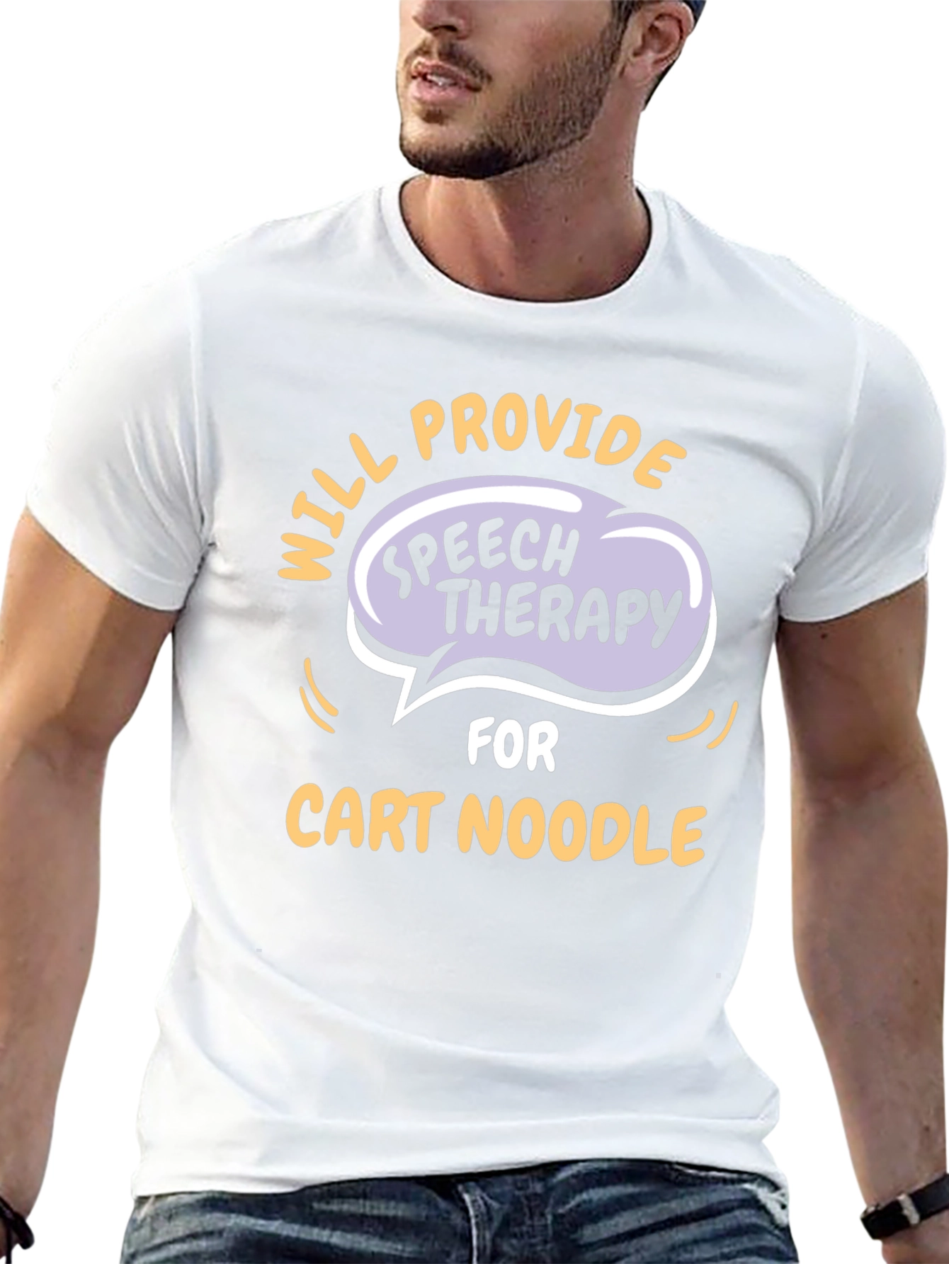 Black Speech Therapy Cart Noodle T-Shirt - Black view 13