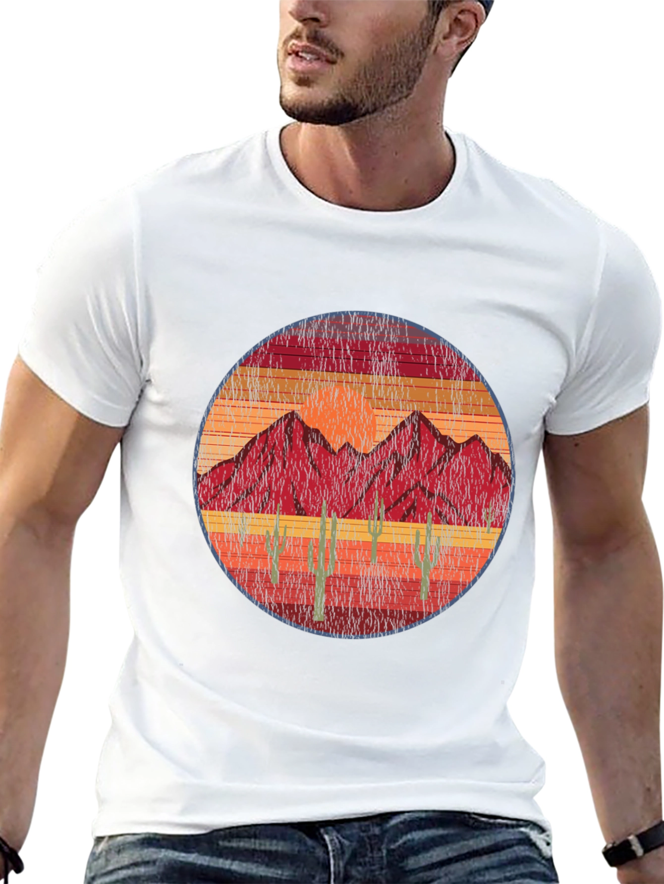Black Vintage Desert Mountain T-Shirt view 13
