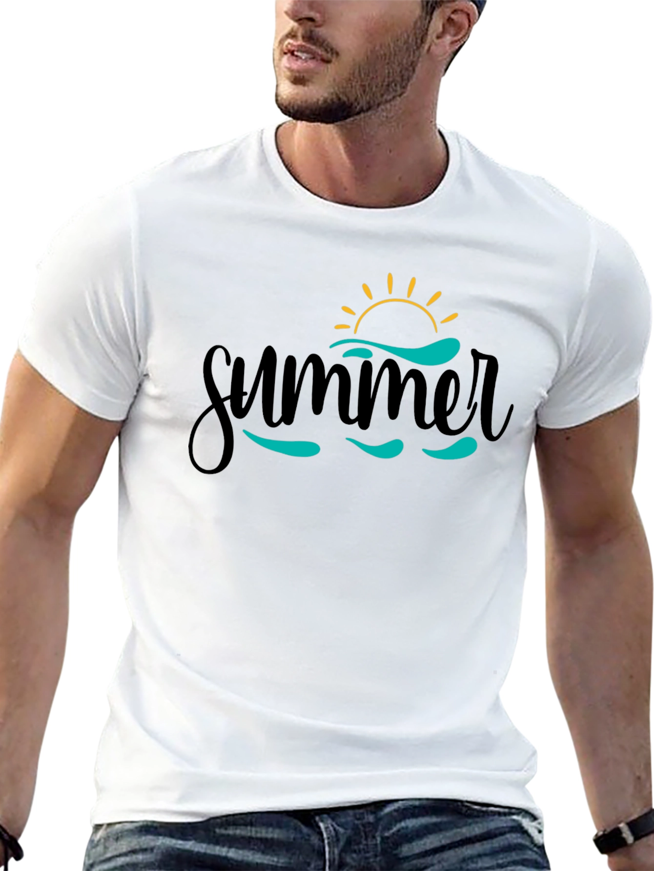 Summer Vibes Graphic Tee - Black Cotton T-Shirt - 13