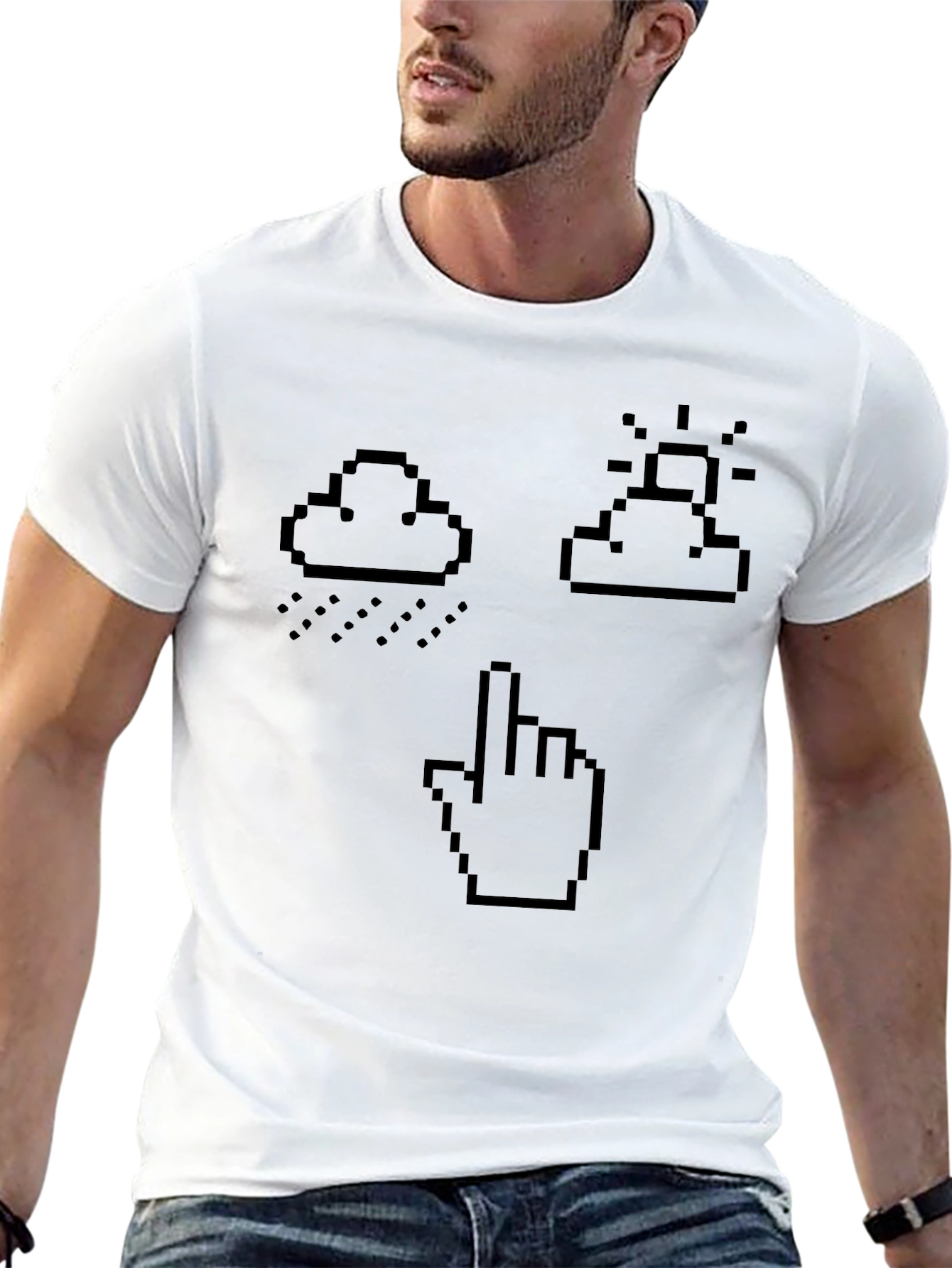 Black Pixel Weather Graphic Black T-Shirt view 13