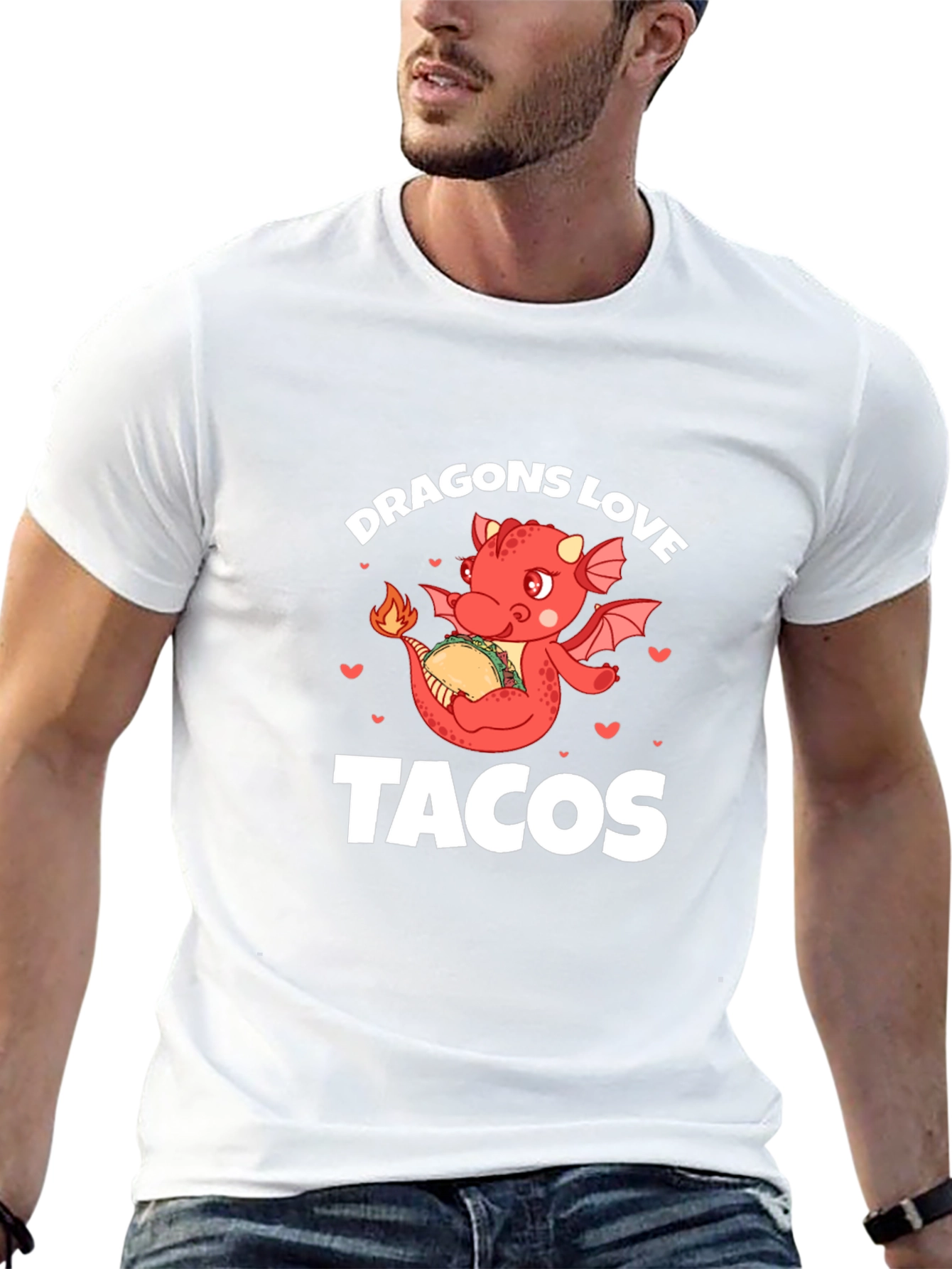 Black Dragons Love Tacos Black Graphic Tee view 13