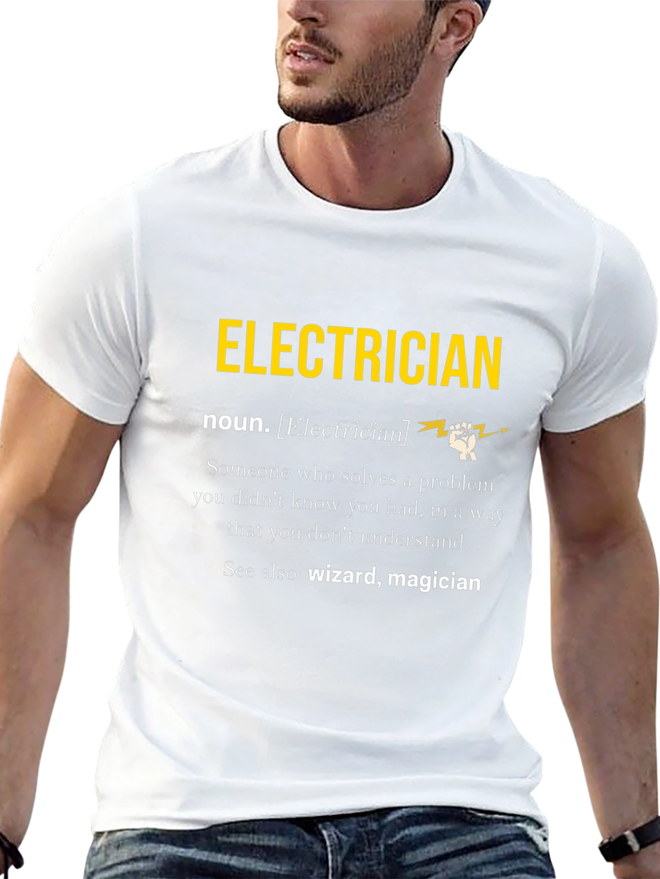 Black Electrician Definition T-Shirt view 13