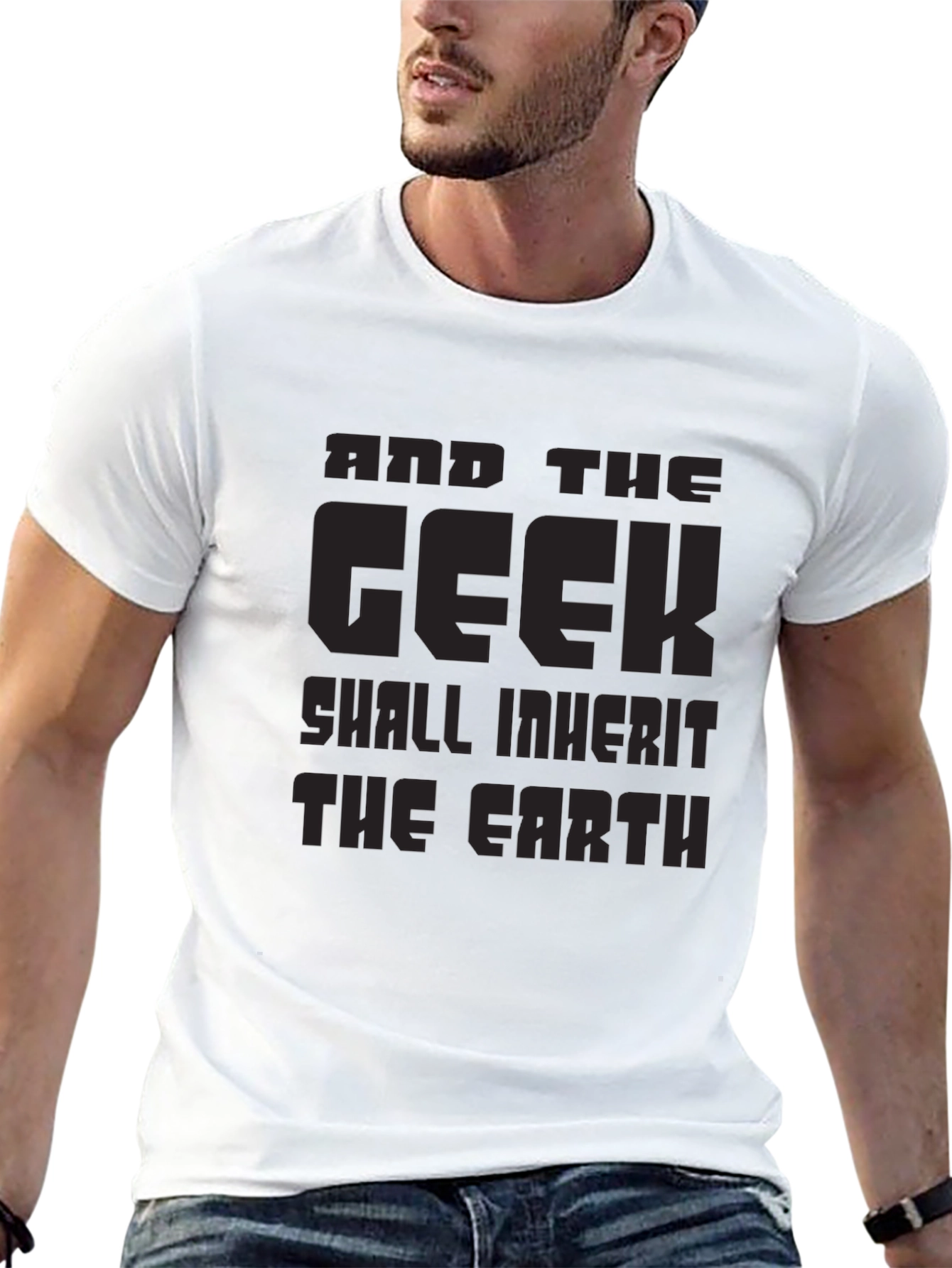 Black Geek Inherit Earth Black T-Shirt - Funny Graphic Tee view 13