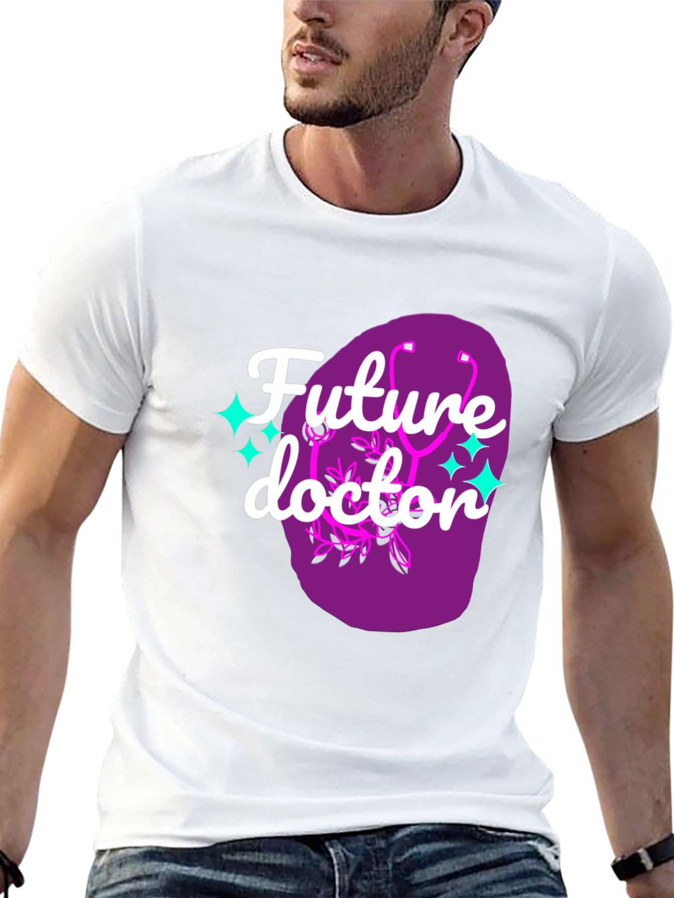 Black Future Doctor Graphic Tee - Black Cotton T-Shirt view 13