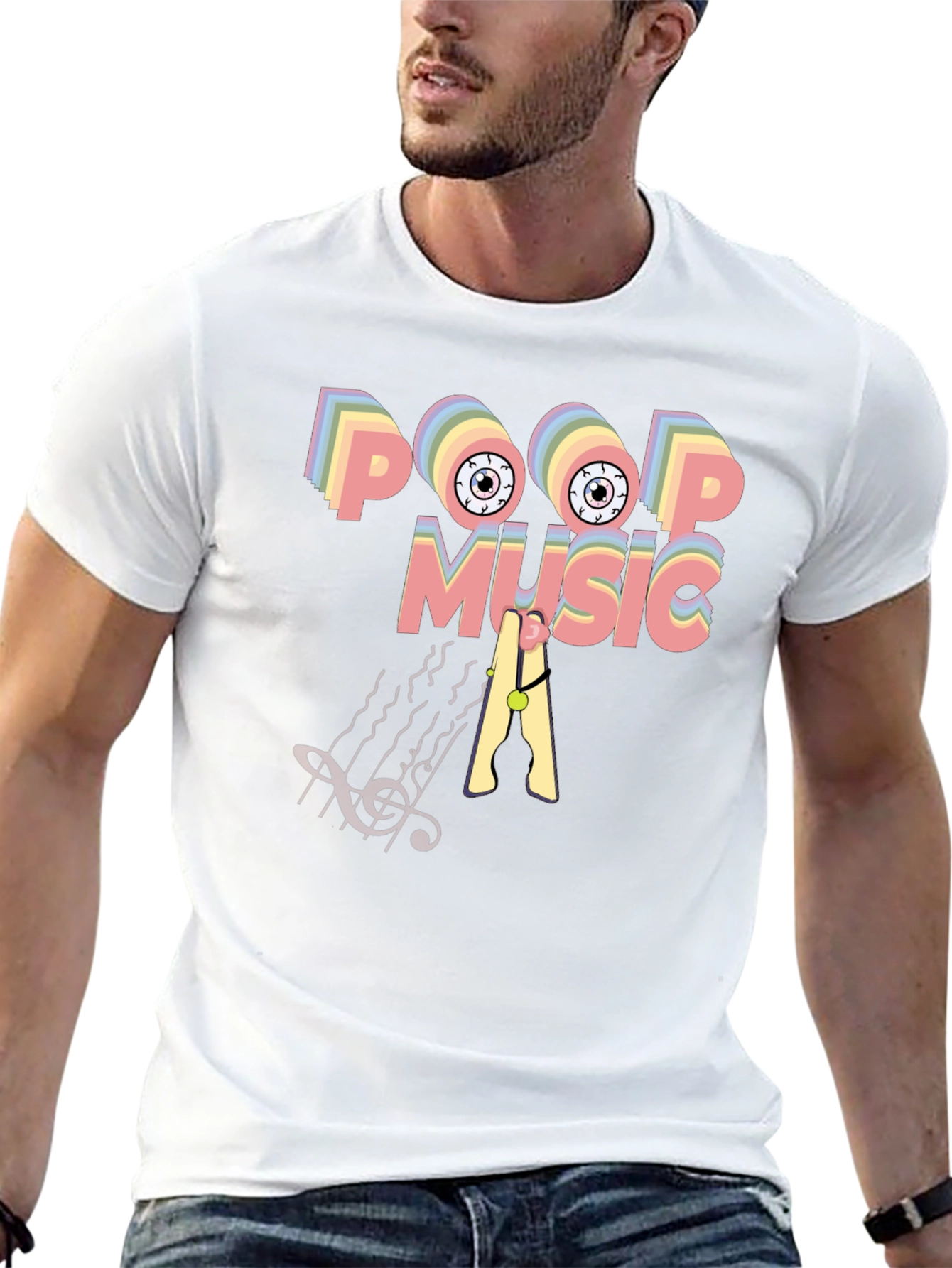 Black Poop Music Graphic T-Shirt view 13