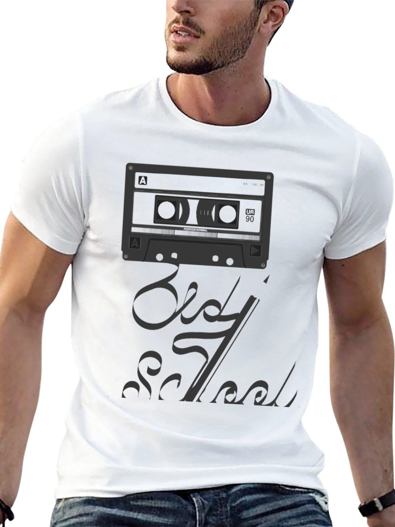 Black Old School Cassette Tape T-Shirt view 13