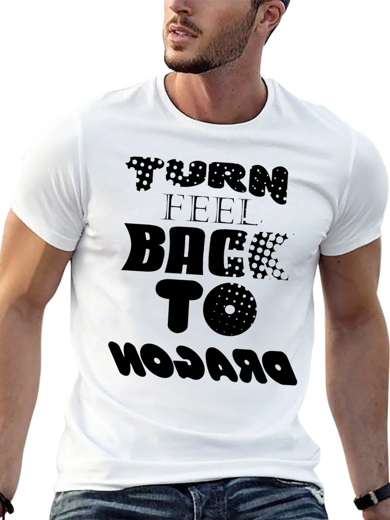 Black Turn Feel Back to Dragon Graphic Tee view 13