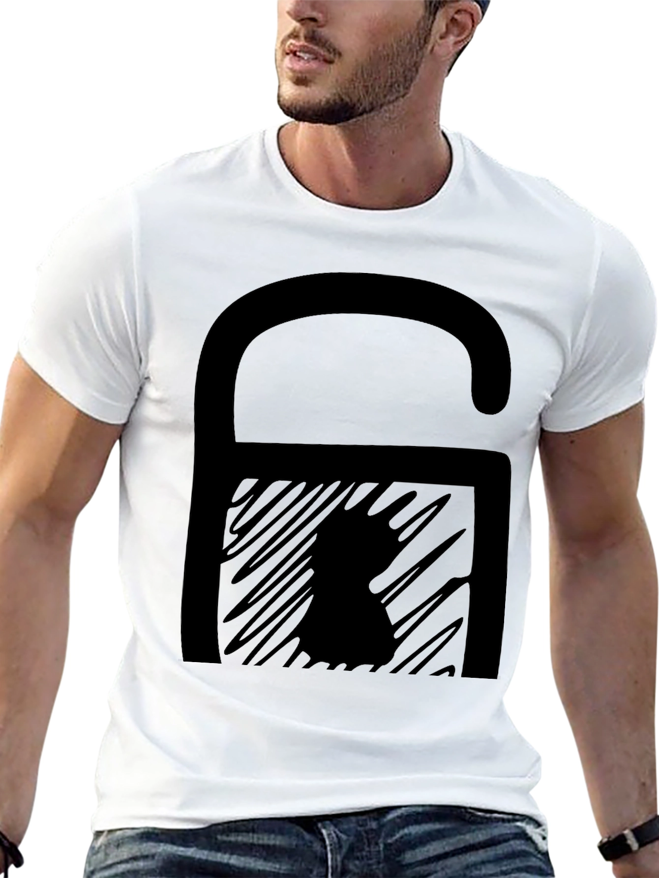 Black Abstract Graphic Print Black T-Shirt view 13