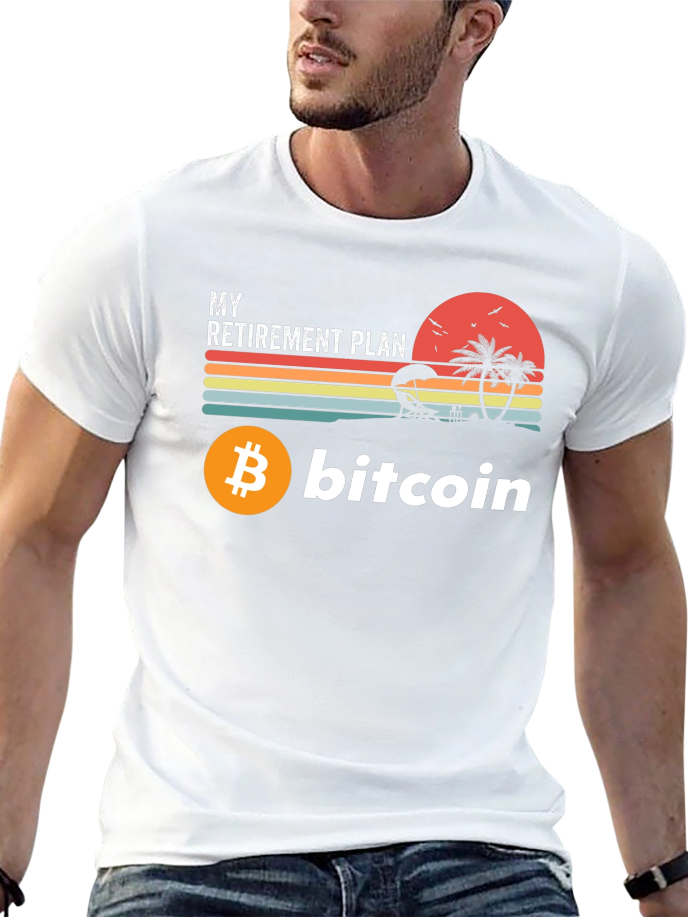 Black Bitcoin Retirement Plan Graphic Tee view 13