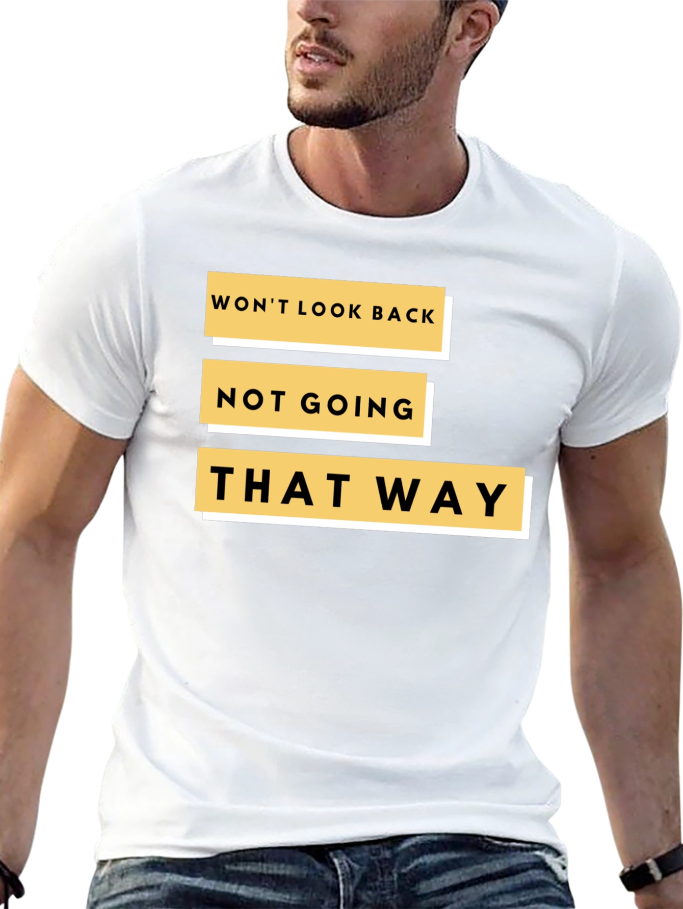 Black Bold Statement Tee: Won't Look Back - Black view 13