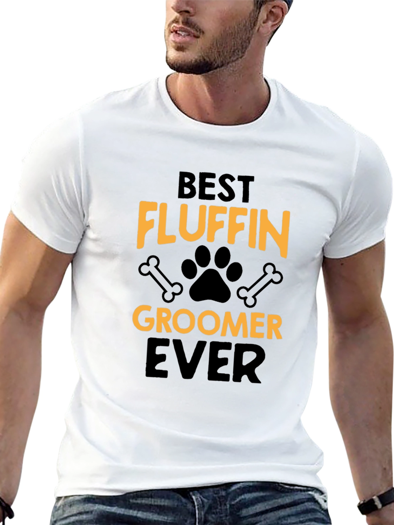 Black Best Fluffin' Groomer Ever Black T-Shirt view 13