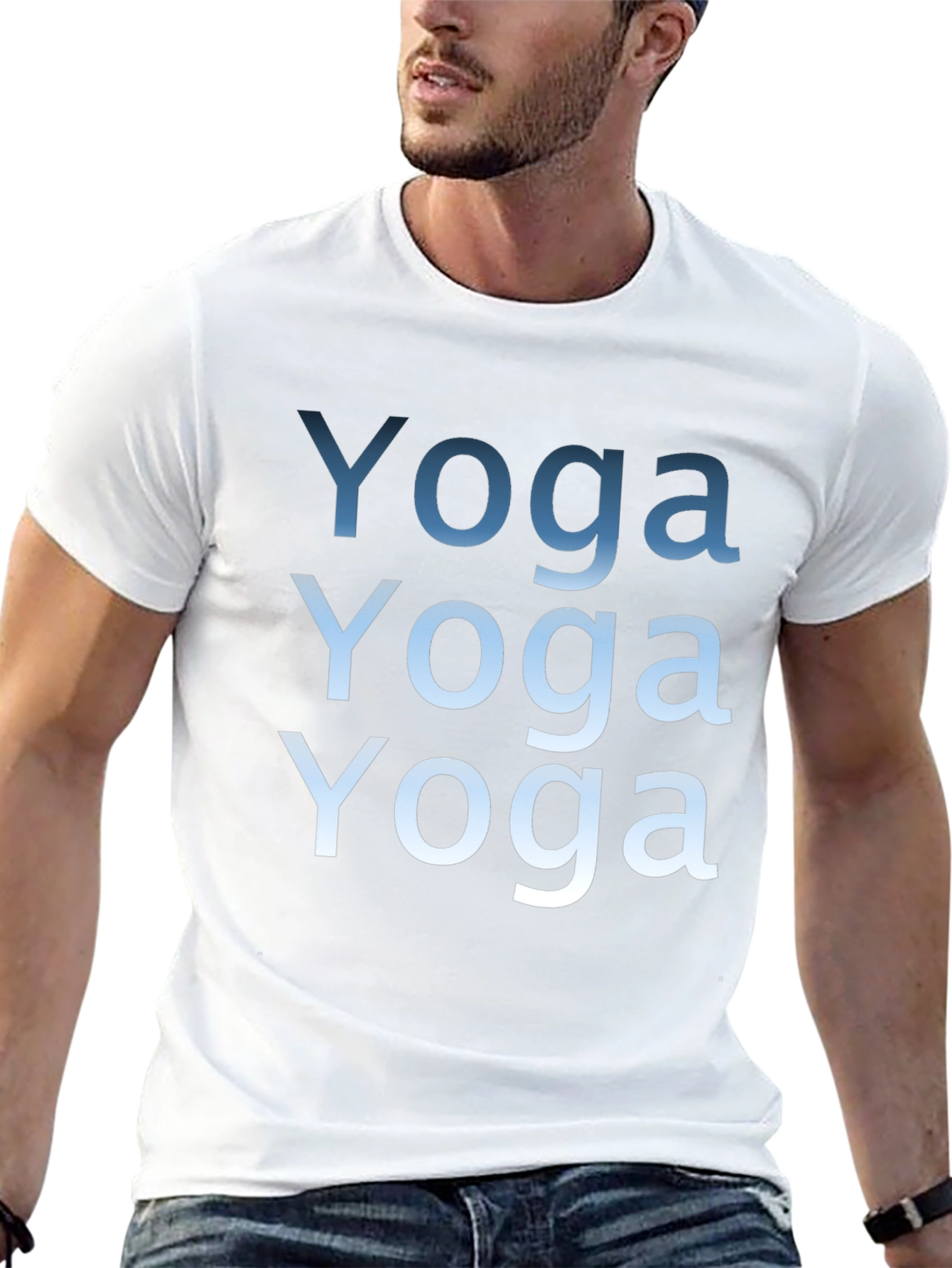 Black Yoga Text T-Shirt - Relax in Comfort & Style view 13