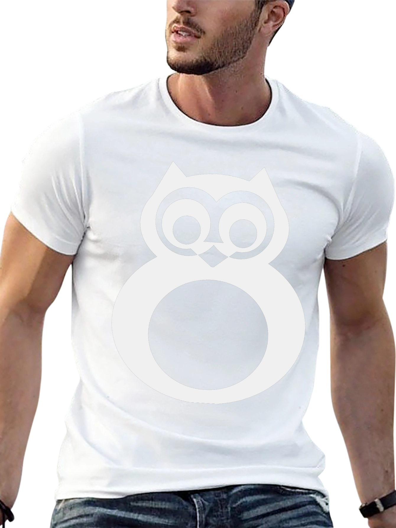 Black Cool Owl Graphic Black T-Shirt view 13