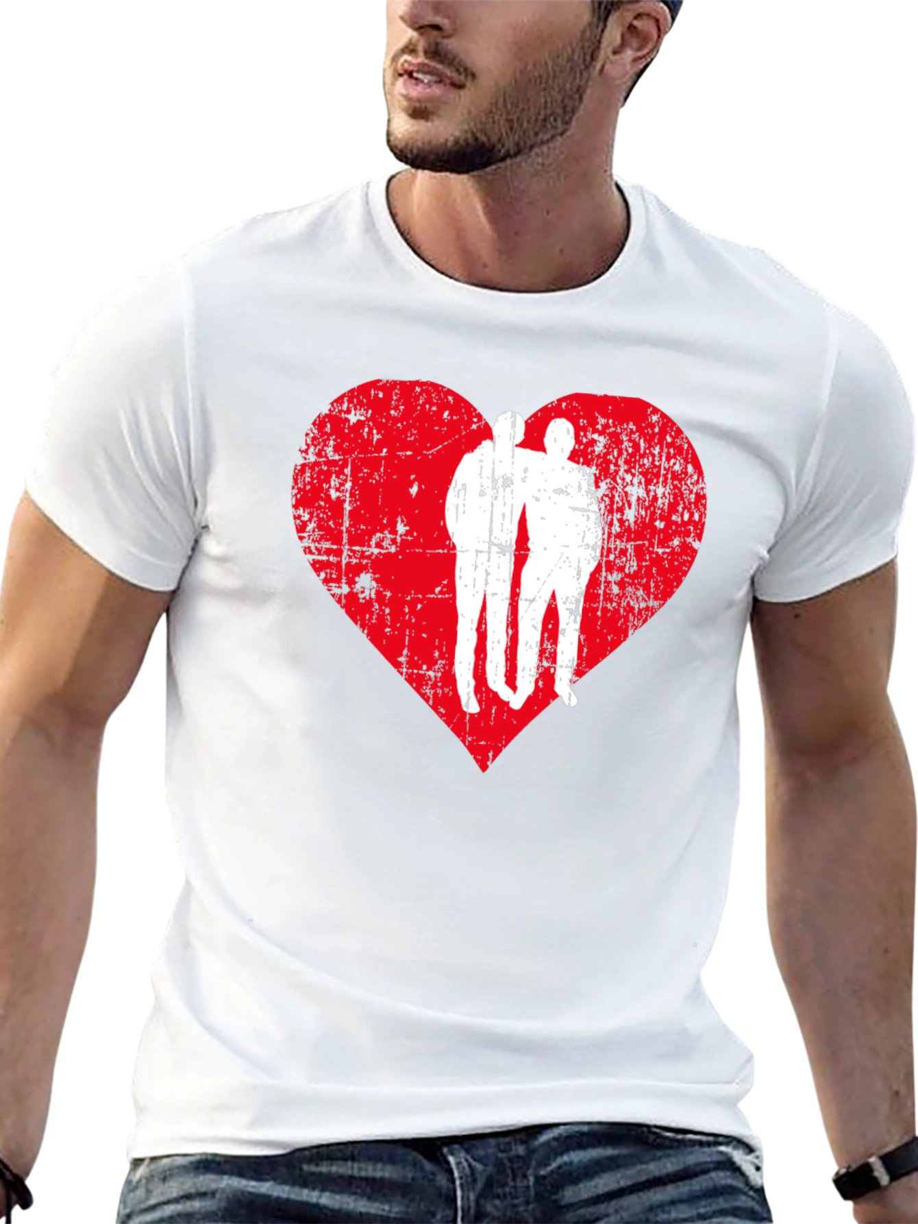 Black Distressed Heart Friends Graphic Tee - Black view 13