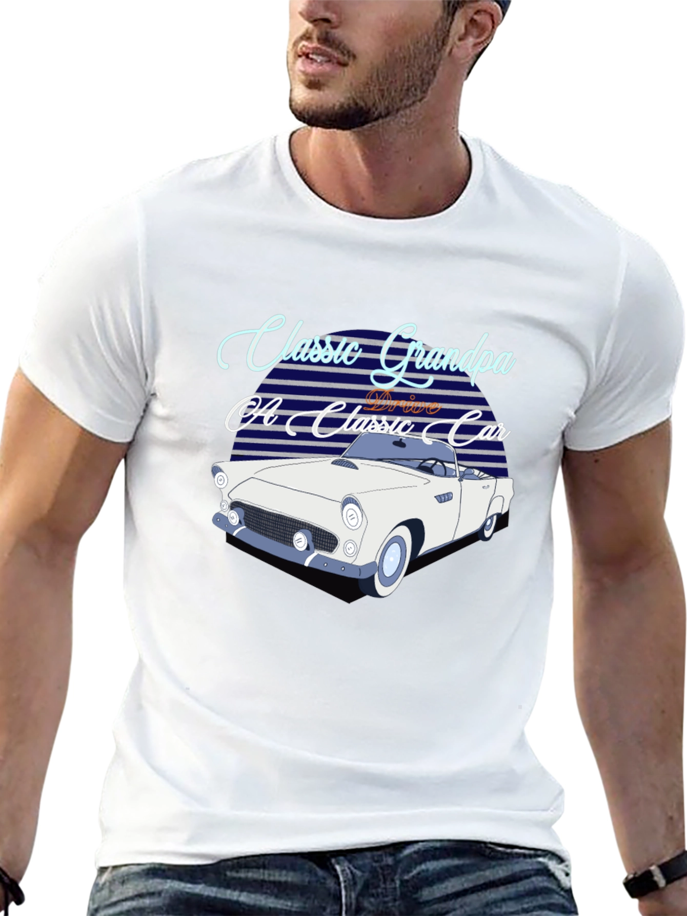 Black Classic Grandpa Car T-Shirt view 13