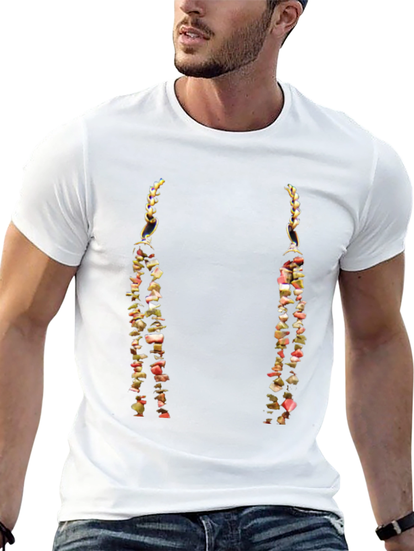 Black Unique Beaded Chain T-Shirt - Stylish Casual Wear view 13