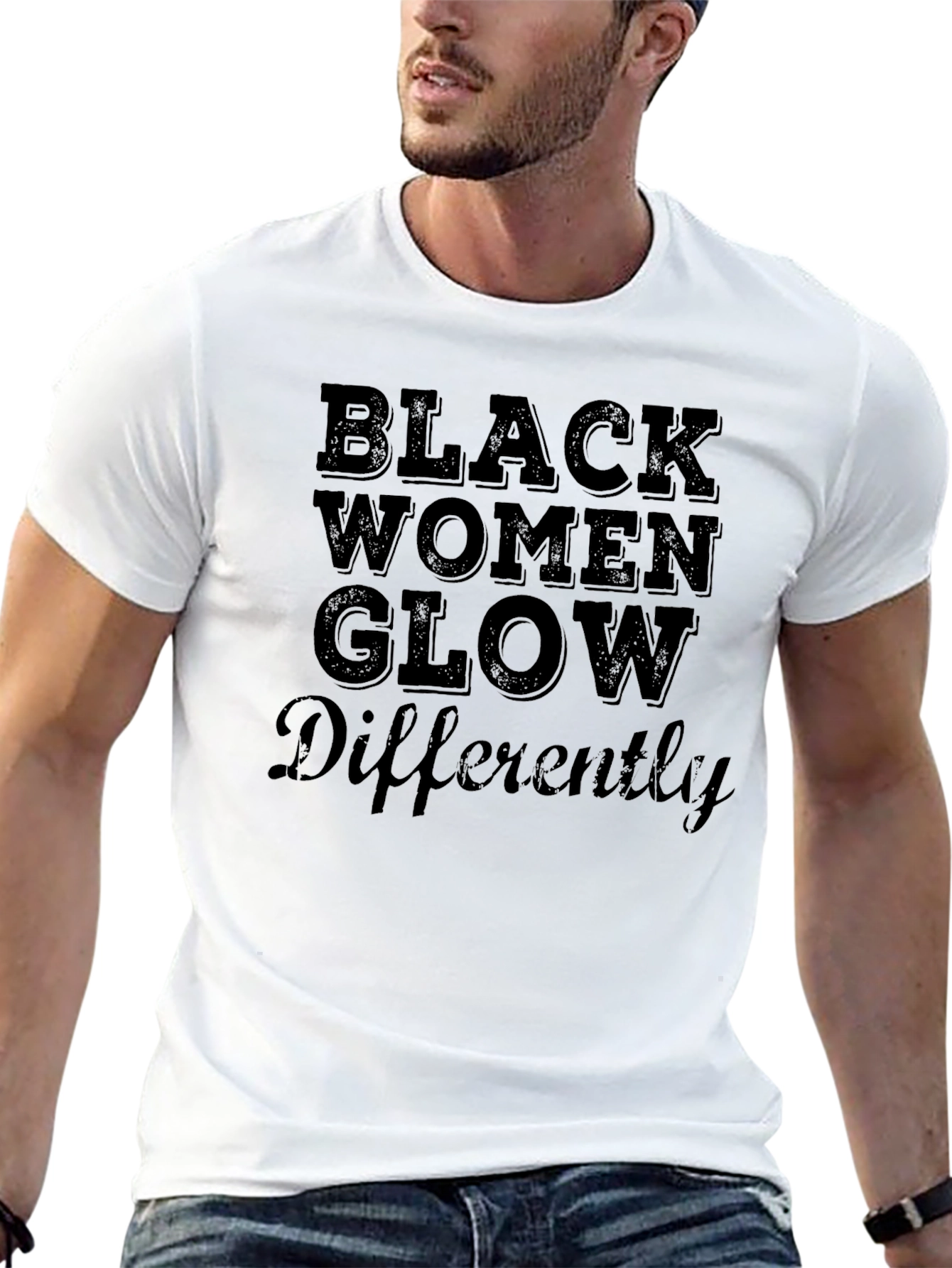 Black Black Women Glow Differently Graphic Tee view 13