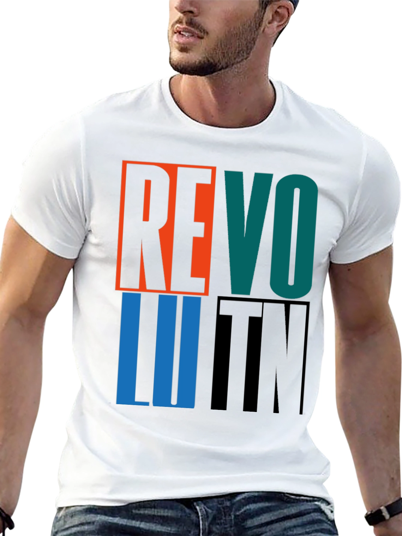 Black Revolution Graphic Print Crew Neck T-Shirt view 13