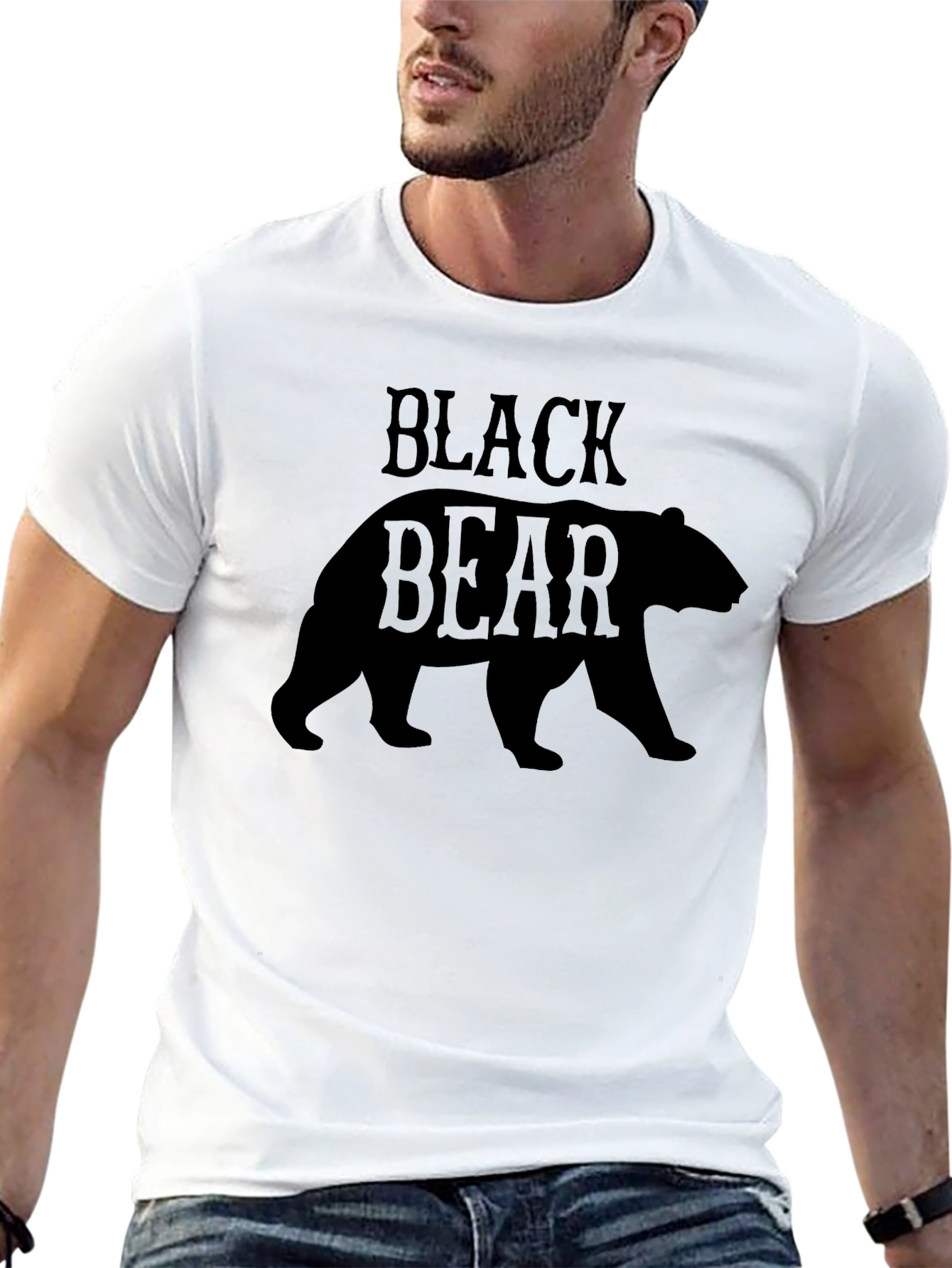 Black Black Bear Graphic Tee - Stylish Wildlife Design view 13