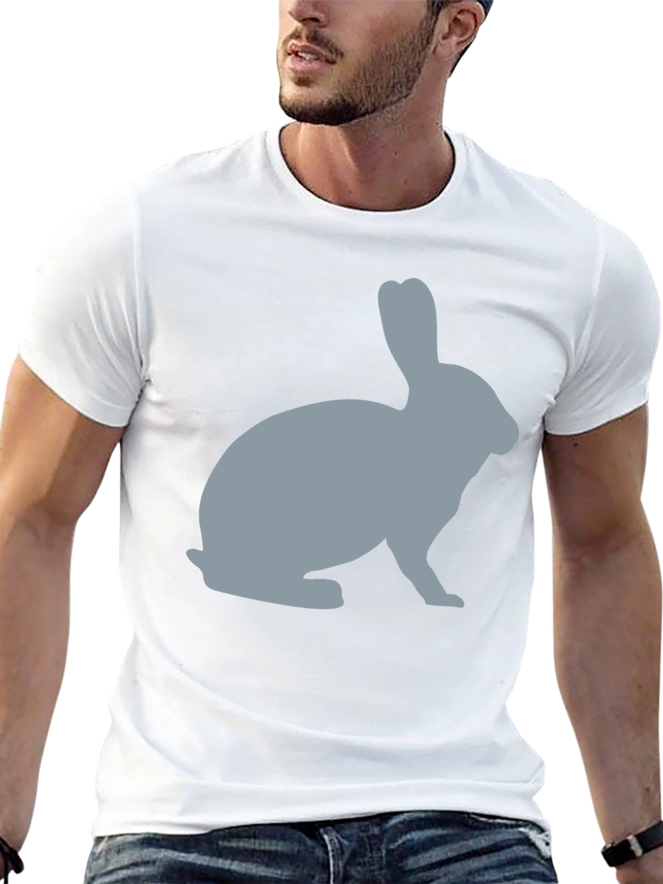 Black Rabbit Silhouette Graphic Tee - Unisex Soft Cotton T-Shirt view 13