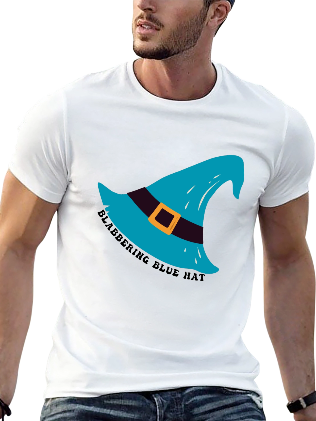 Black Blabbering Blue Hat Graphic Tee - Black view 13