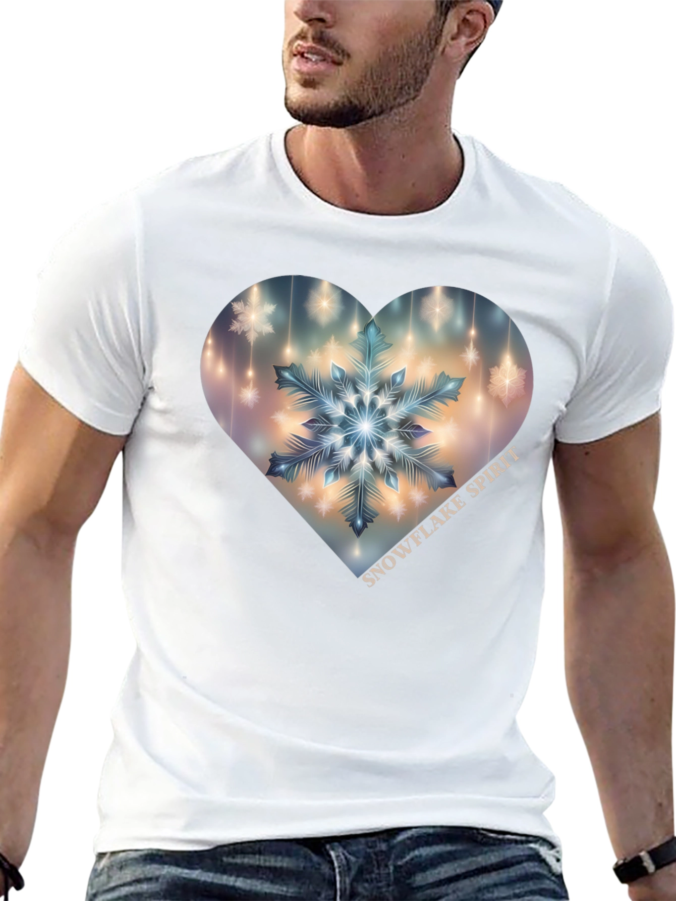 Black Snowflake Spirit Heart Graphic Tee - Black view 13