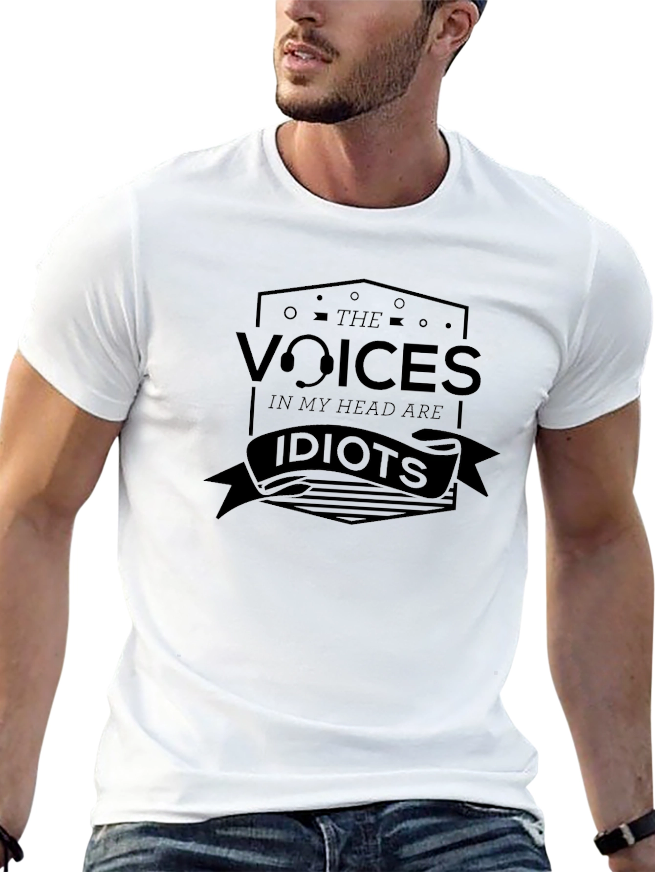 Black Voices In My Head Graphic Tee - Black Crew Neck view 13