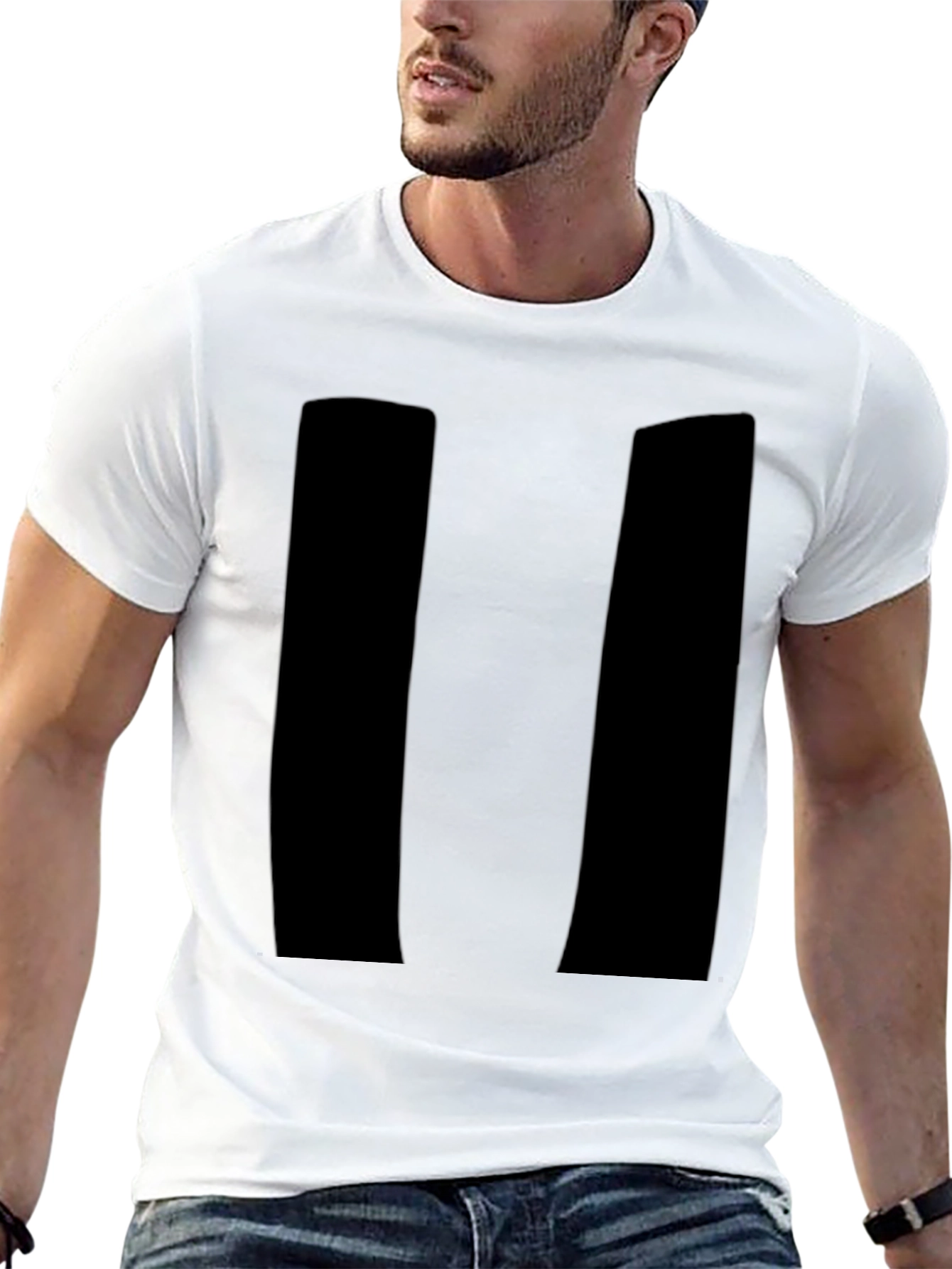 Black Men's Black Pause Symbol Graphic Tee view 13