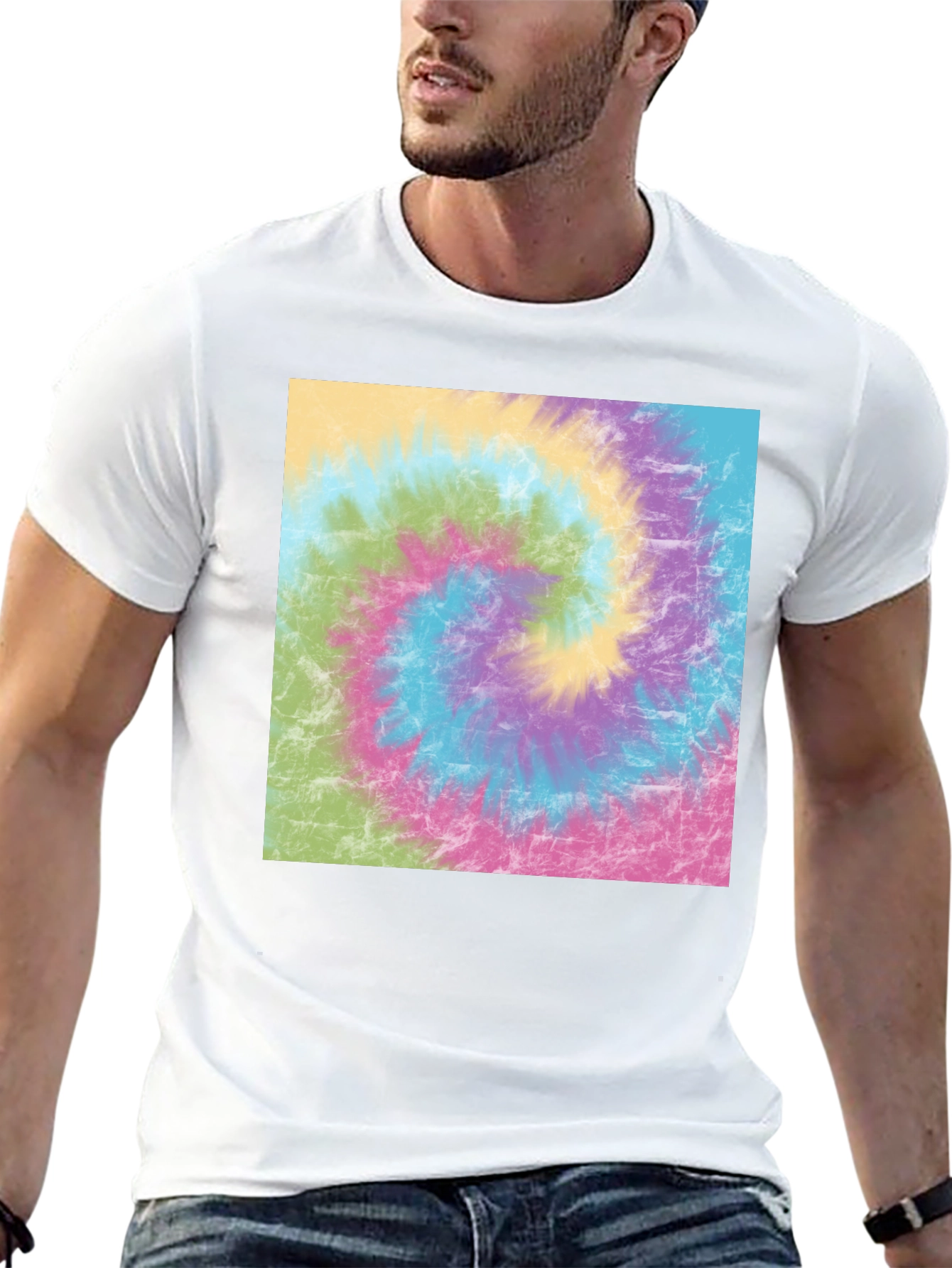 Black Tie Dye Swirl Graphic Tee - Casual Comfort view 13