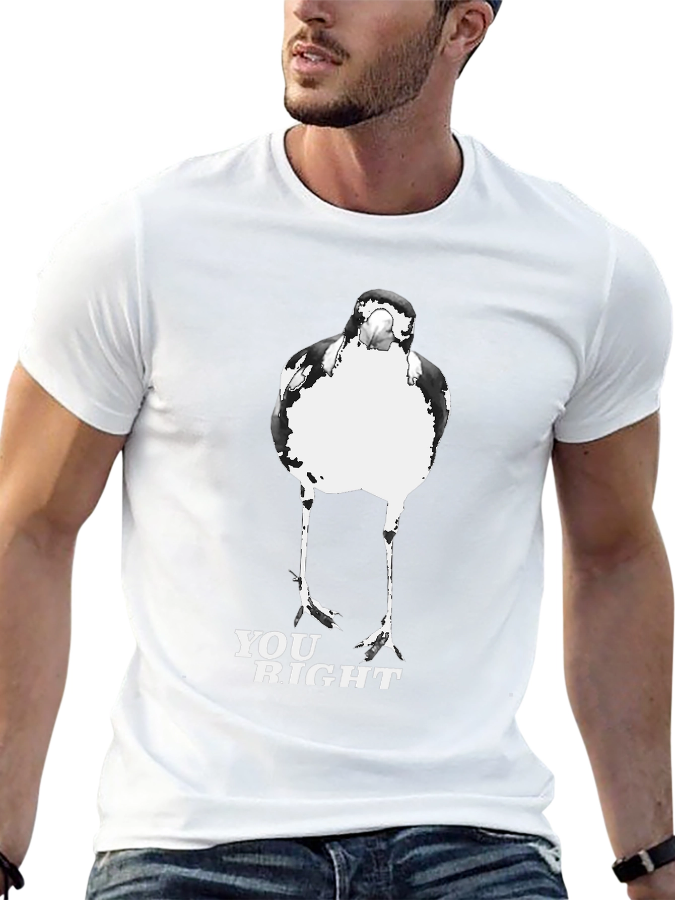 Black You Right Bird Graphic Tee - Black Cotton Blend T-Shirt view 13