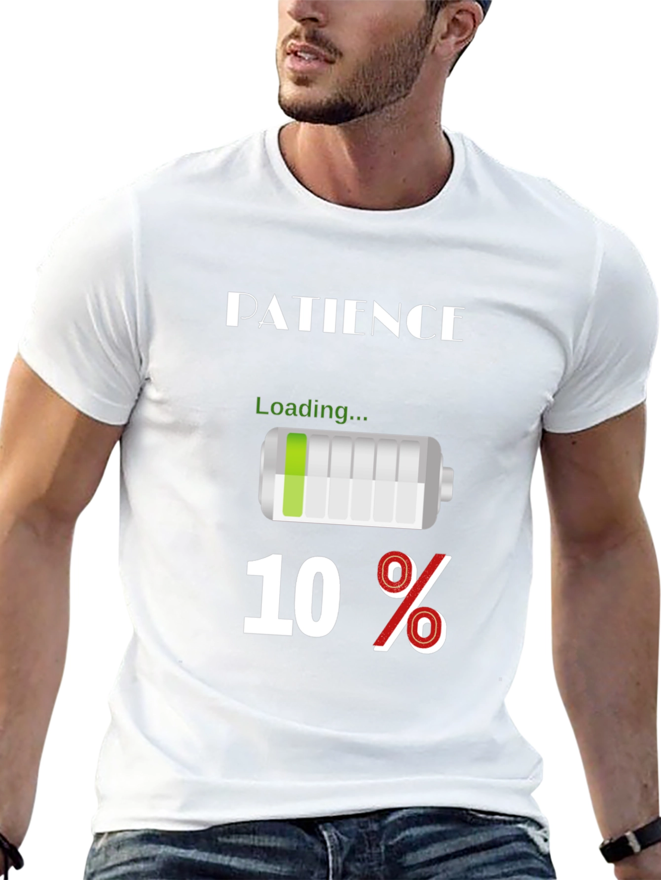 Black Patience Loading Funny Graphic T-Shirt view 13