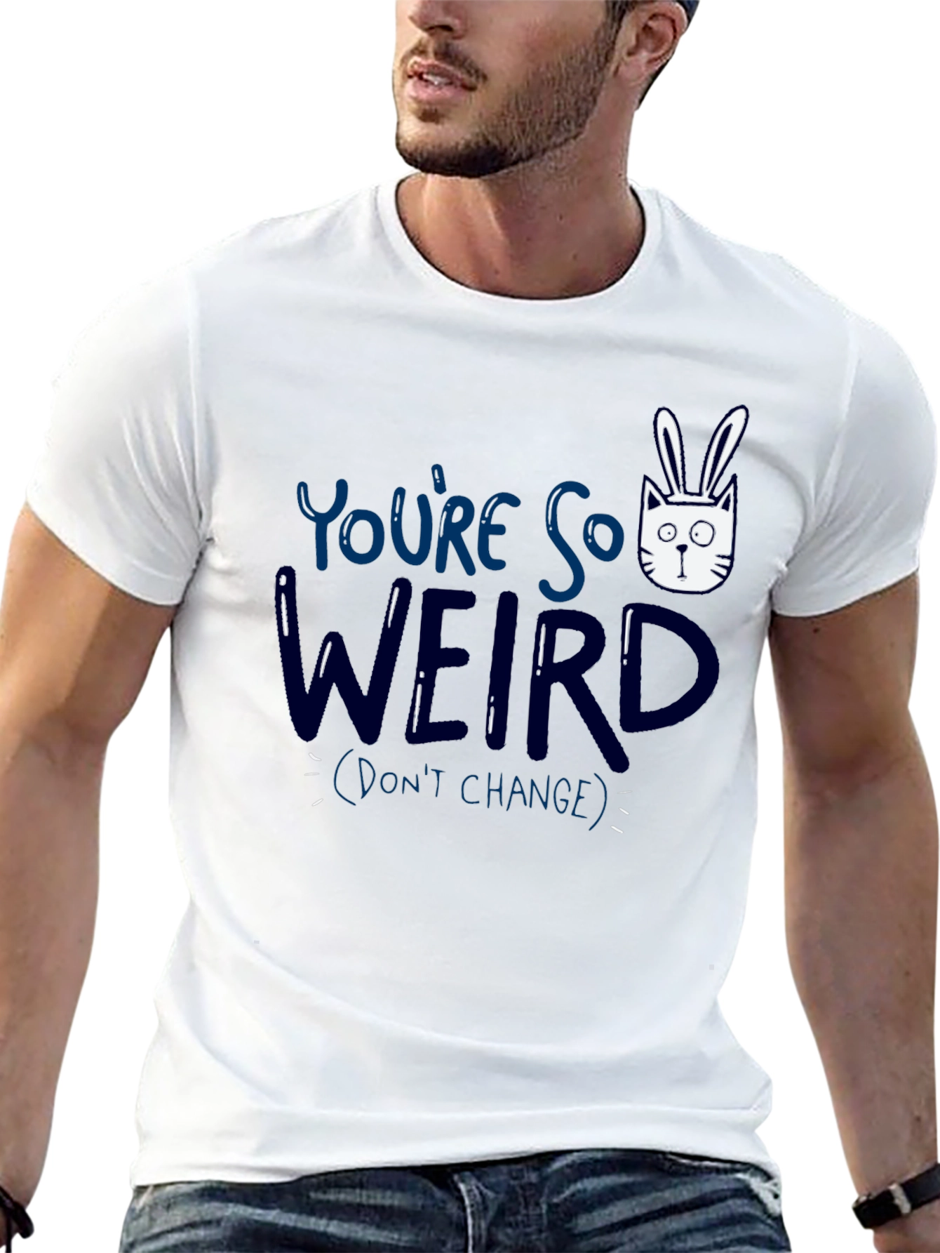 Black You're So Weird T-Shirt - Funny Graphic Tee view 13