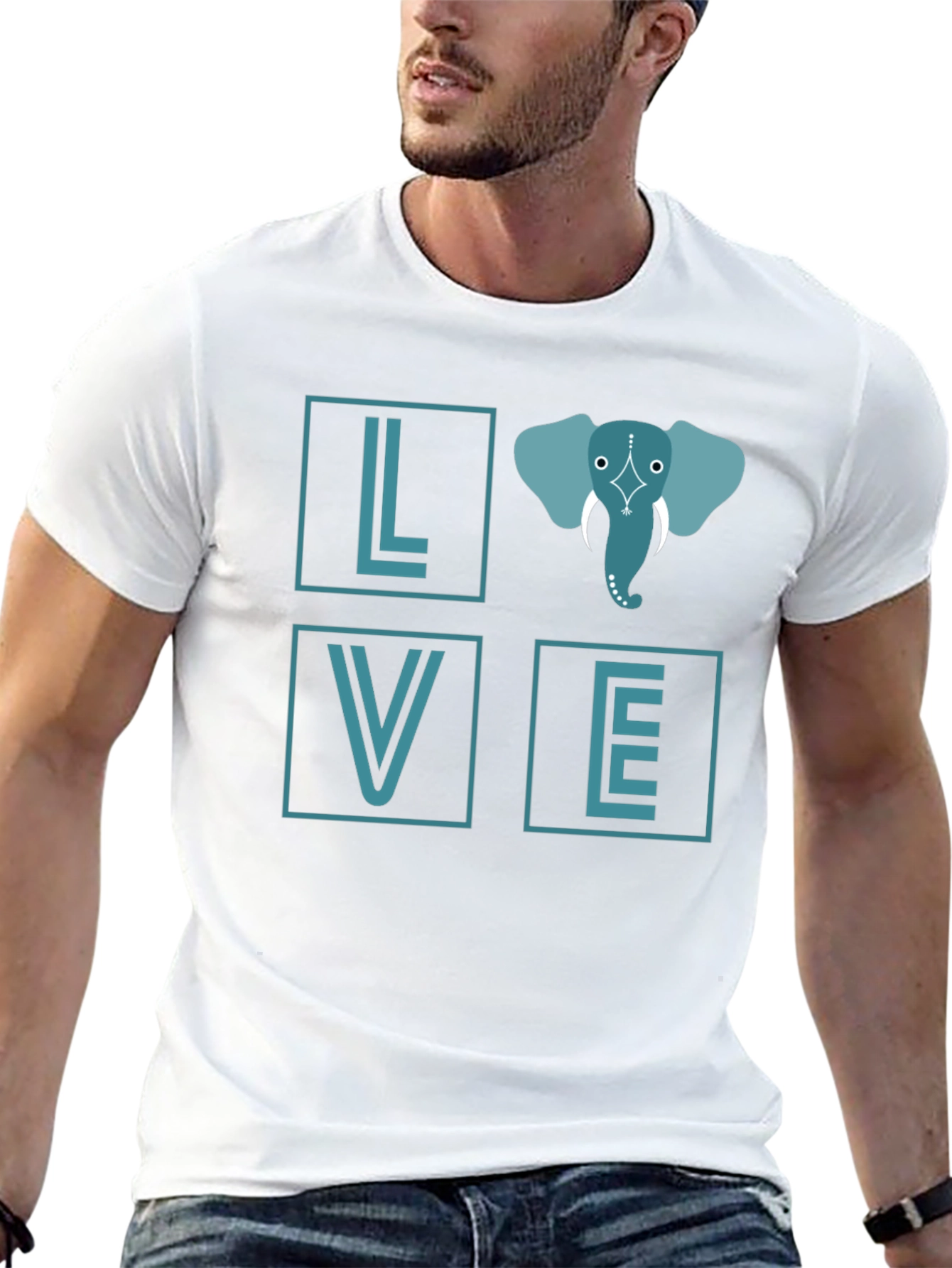 Black Elephant Love Graphic Tee - Stylish Black T-Shirt view 13