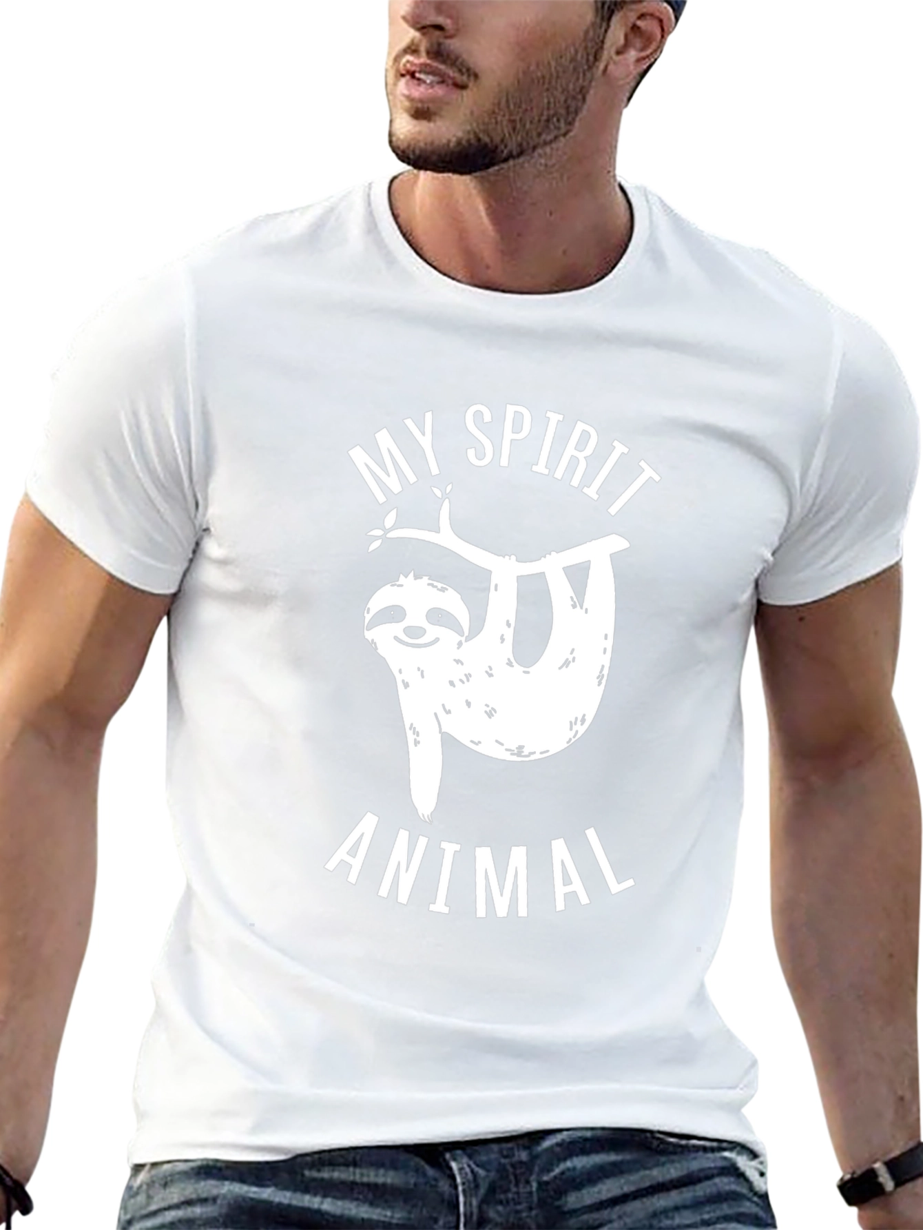 Black My Spirit Animal Sloth Graphic Tee - Unisex view 13
