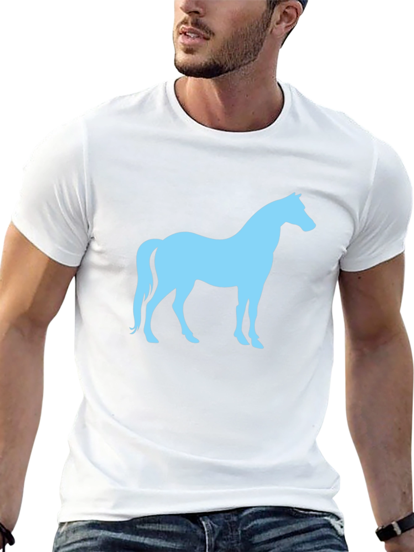 Black Horse Silhouette Graphic T-Shirt - Black view 13