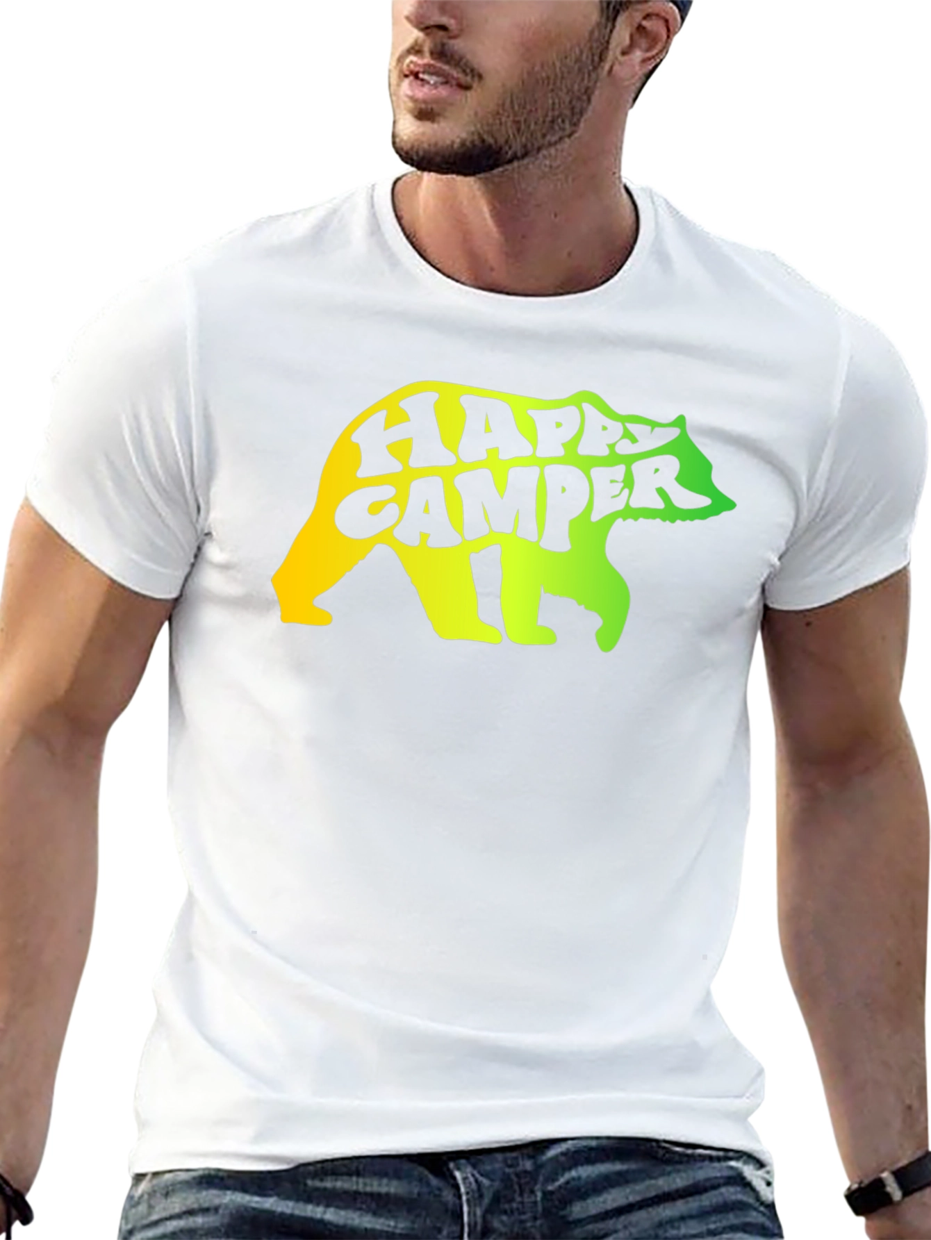 Black Happy Camper Bear Graphic Tee view 13